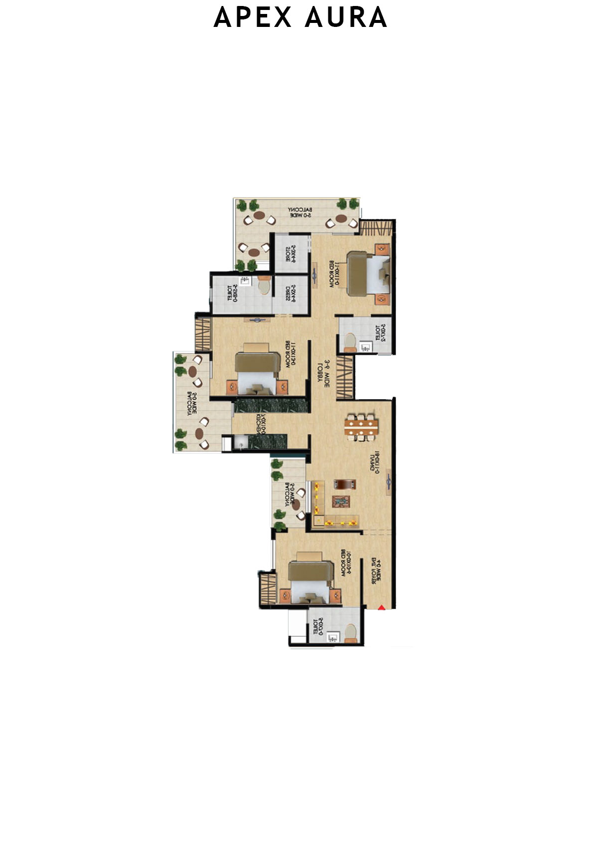 Apex Aura Tower G Unit 4 Floor Plan