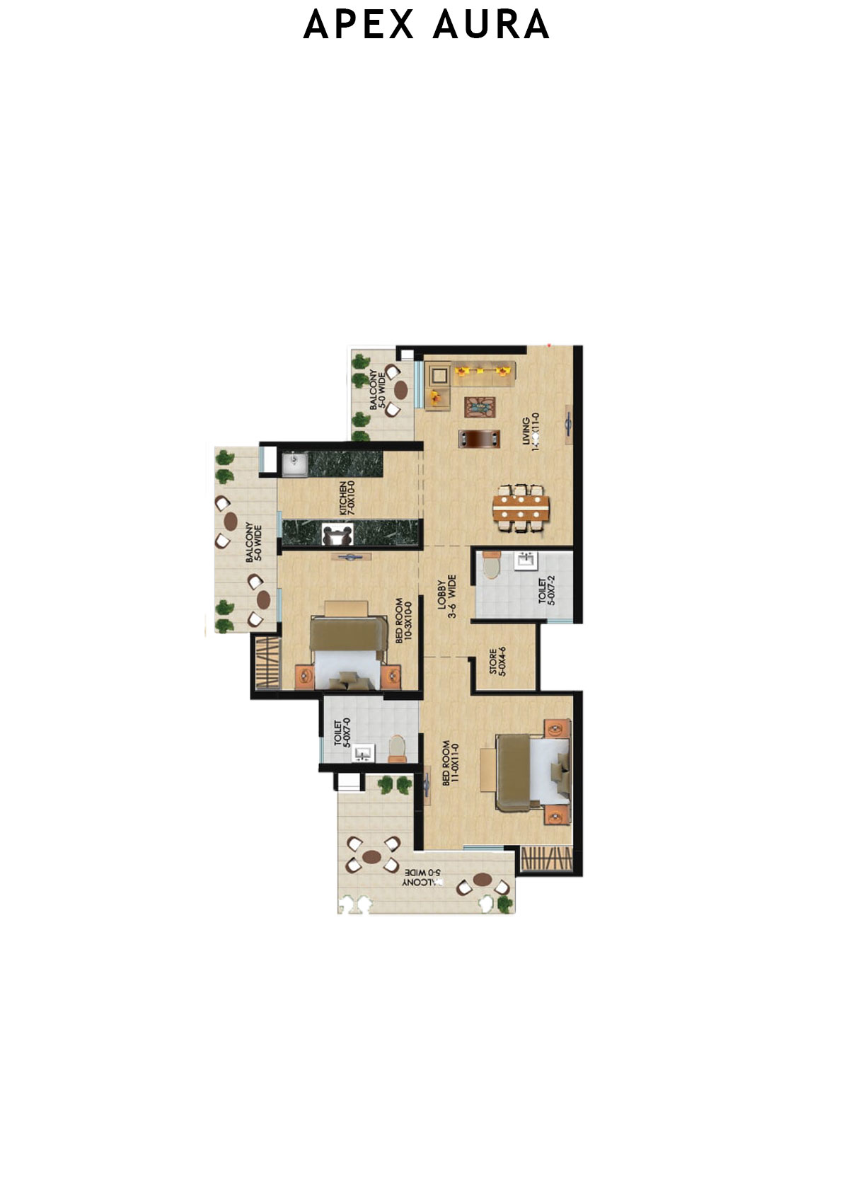 Apex Aura Tower H Unit 1 Floor Plan