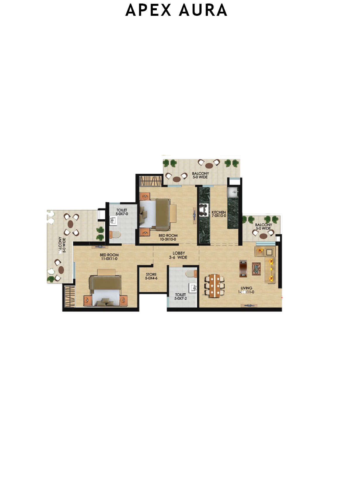 Apex Aura Tower H Unit 3 Floor Plan