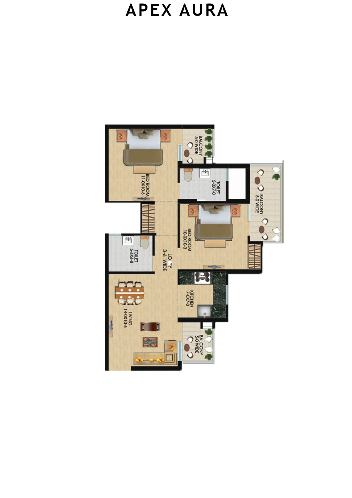 Apex Aura Tower H Unit 5 Floor Plan