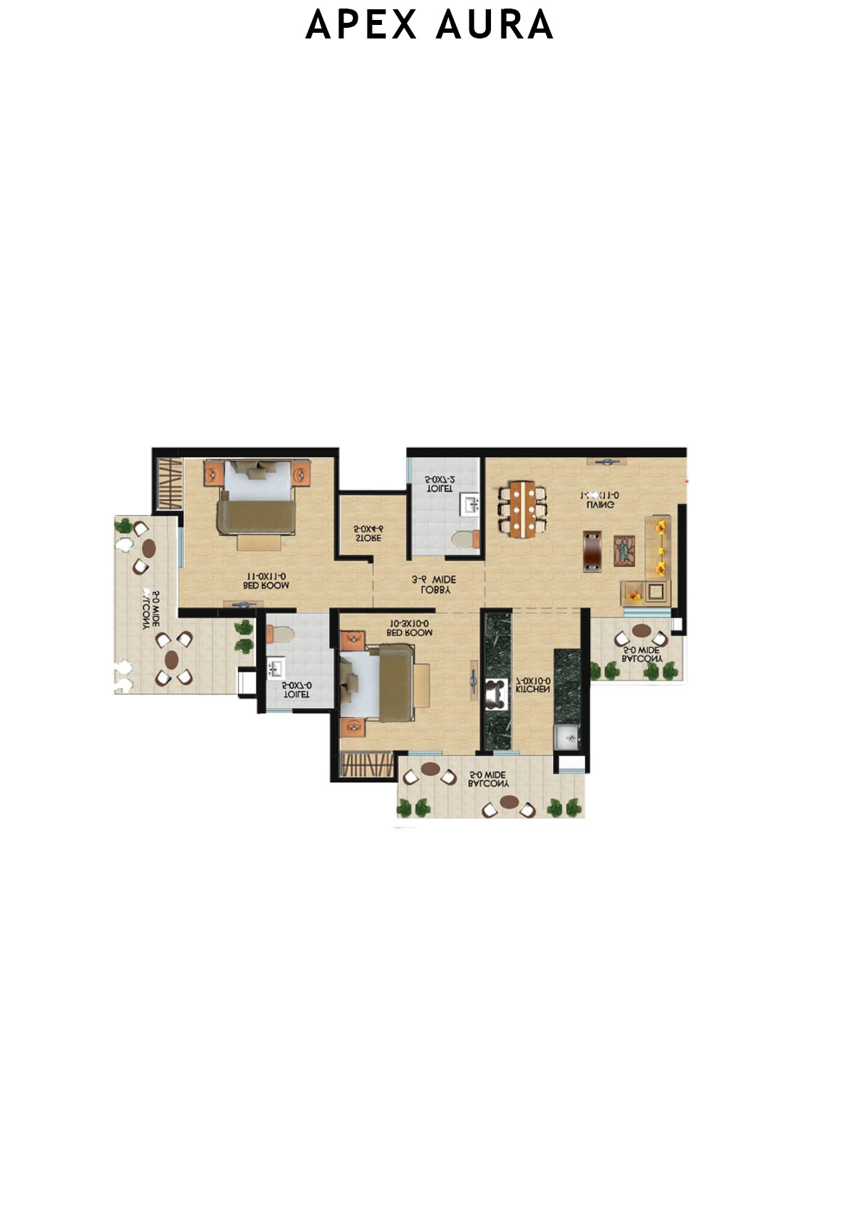 Apex Aura Tower I Unit 1 Floor Plan