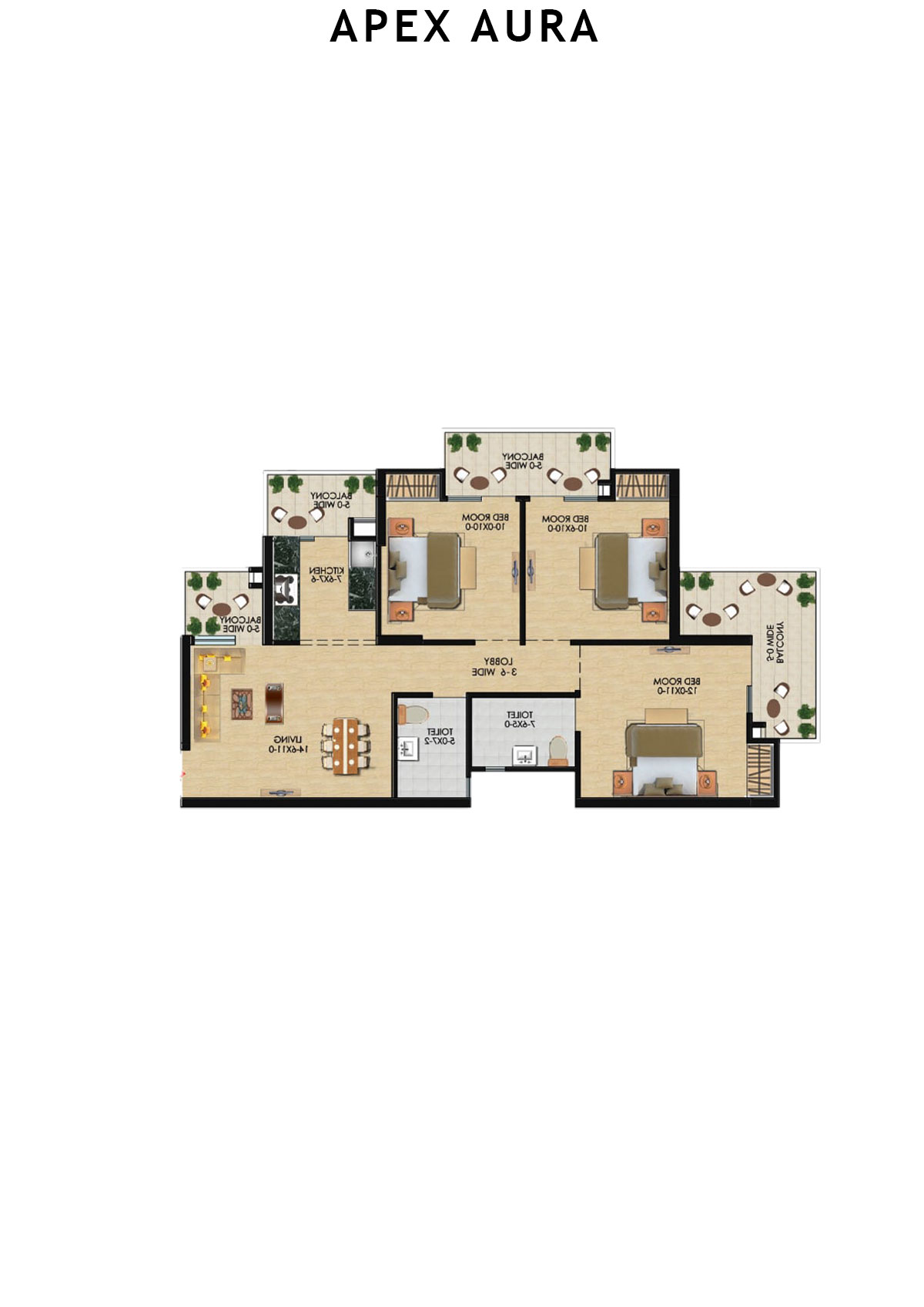 Apex Aura Tower I Unit 5 Floor Plan