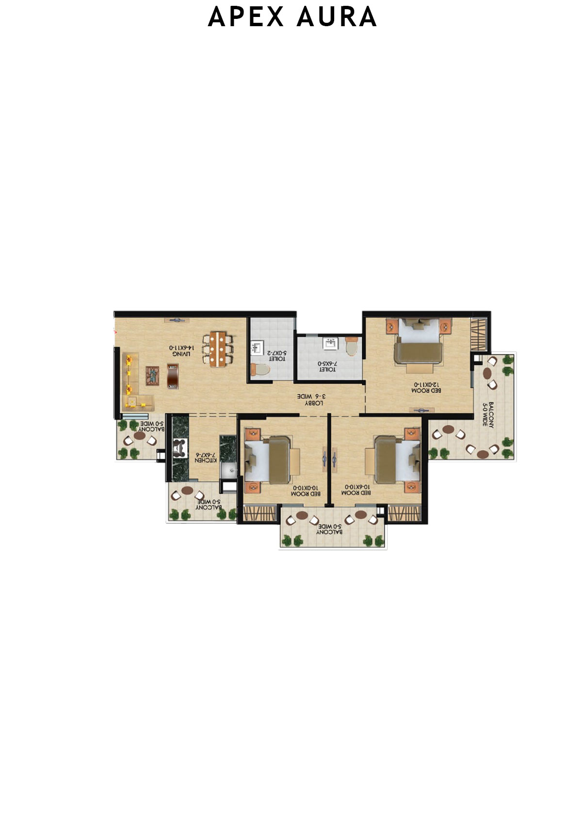 Apex Aura Tower I Unit 6 Floor Plan
