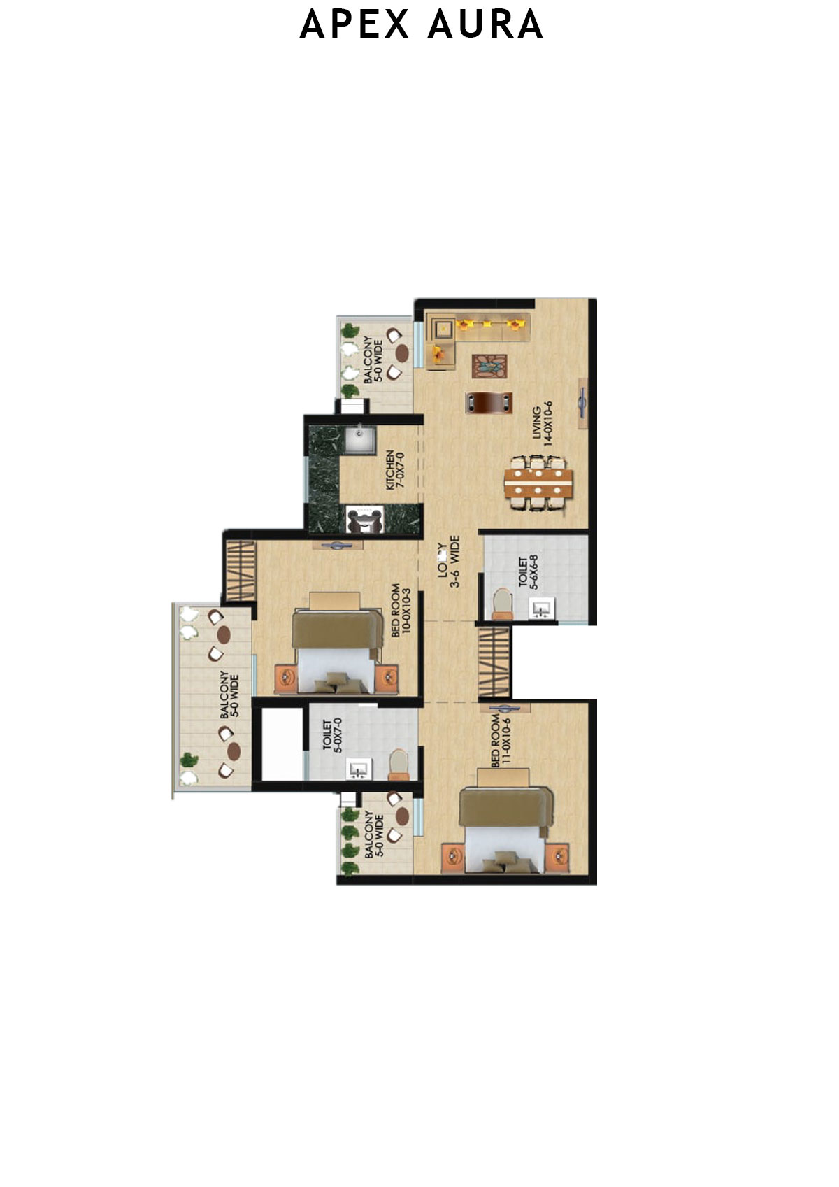 Apex Aura Tower I Unit 8 Floor Plan