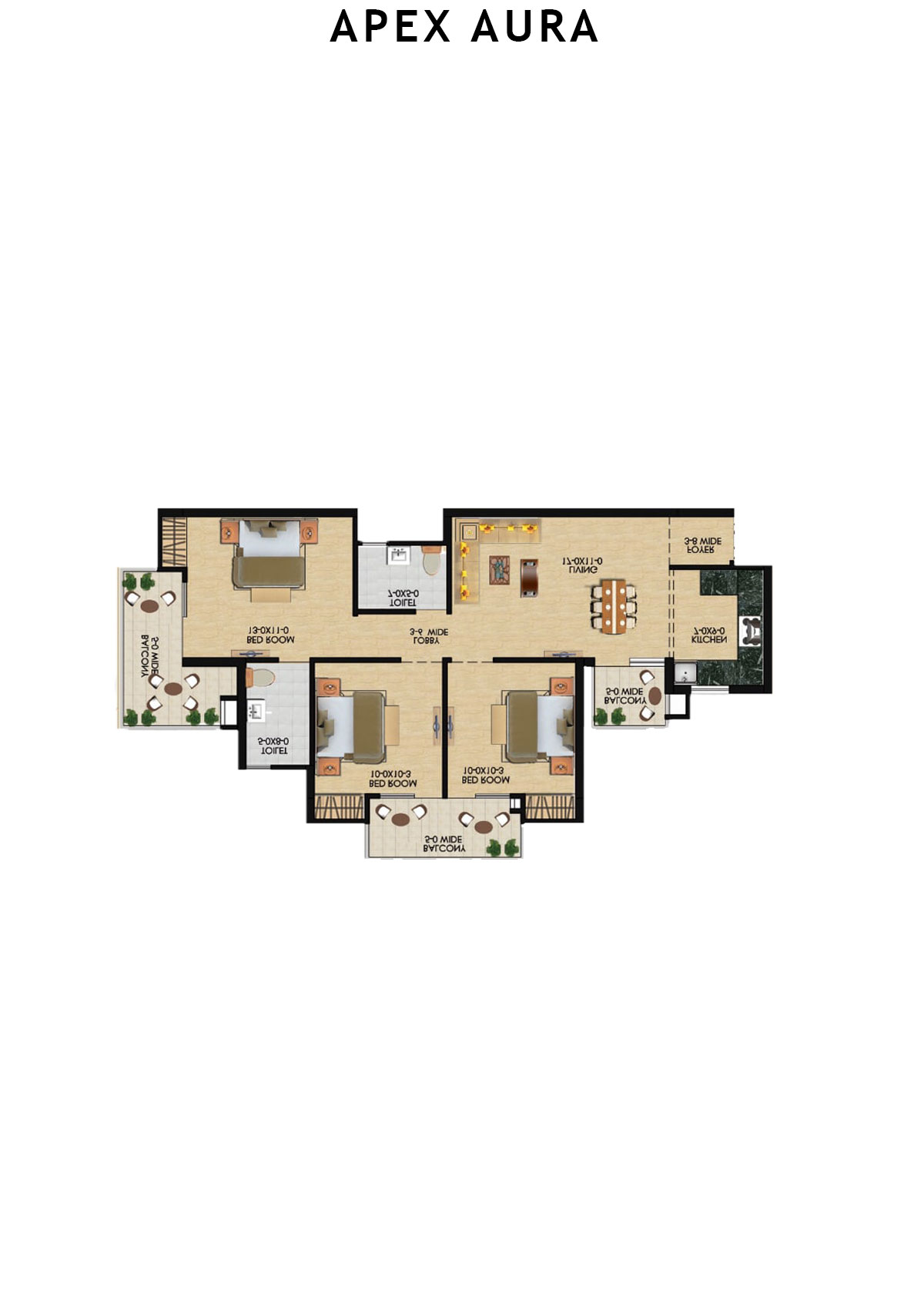 Apex Aura Tower J Unit 1 Floor Plan
