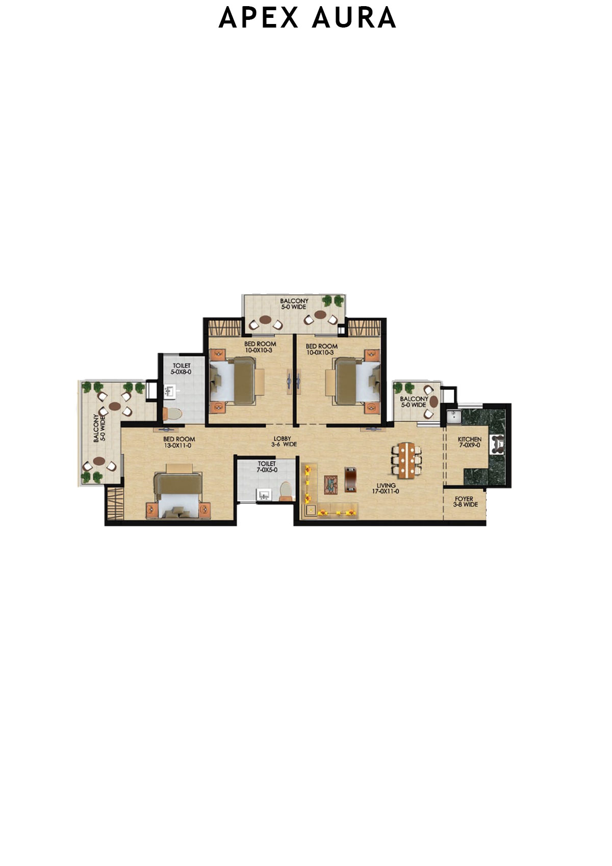 Apex Aura Tower J Unit 2 Floor Plan