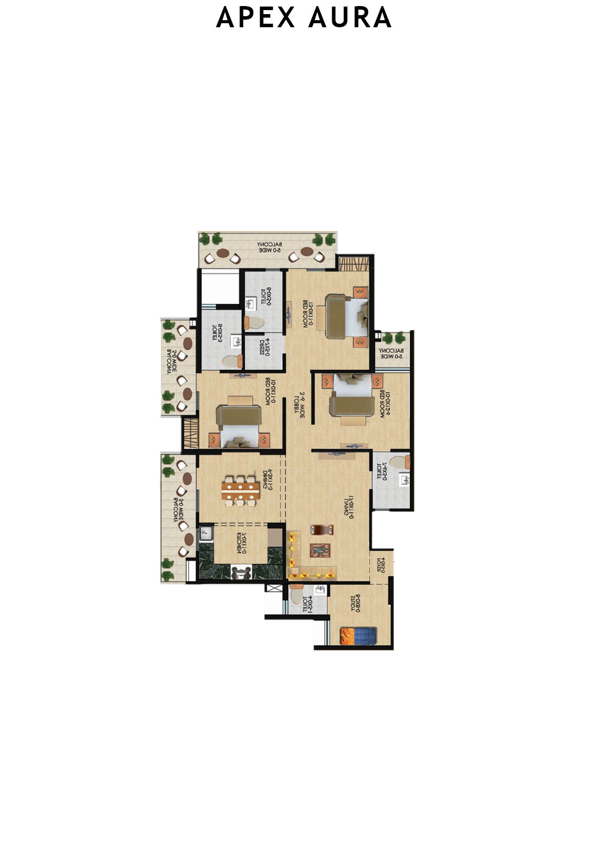 Apex Aura Tower J Unit 3 Floor Plan