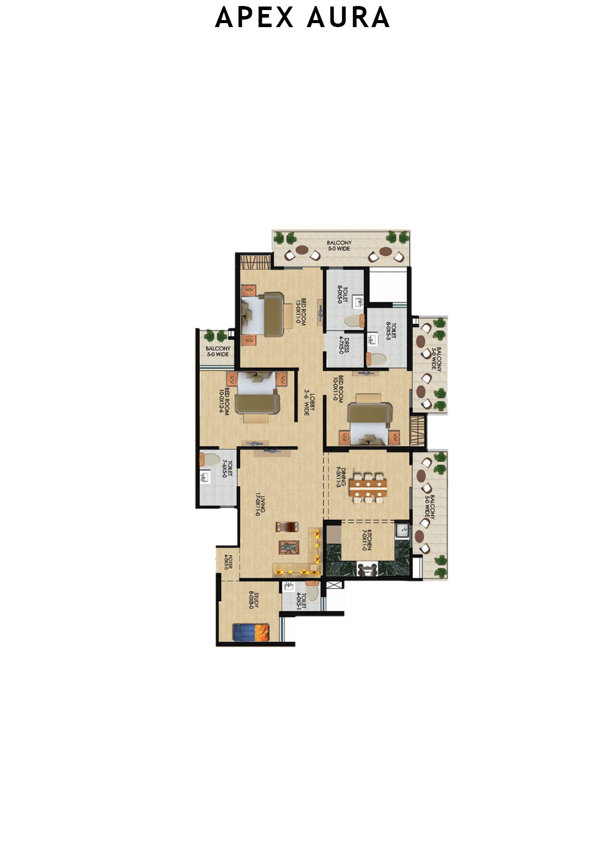 Apex Aura Tower J Unit 4 Floor Plan