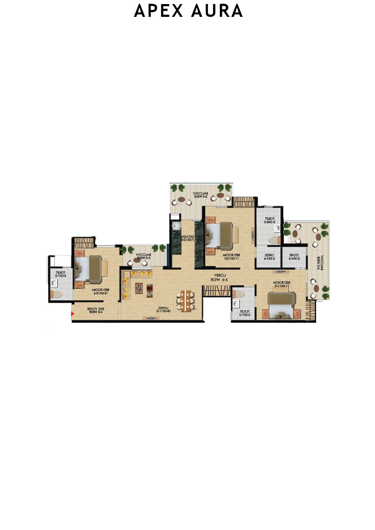 Apex Aura Tower J Unit 5 Floor Plan