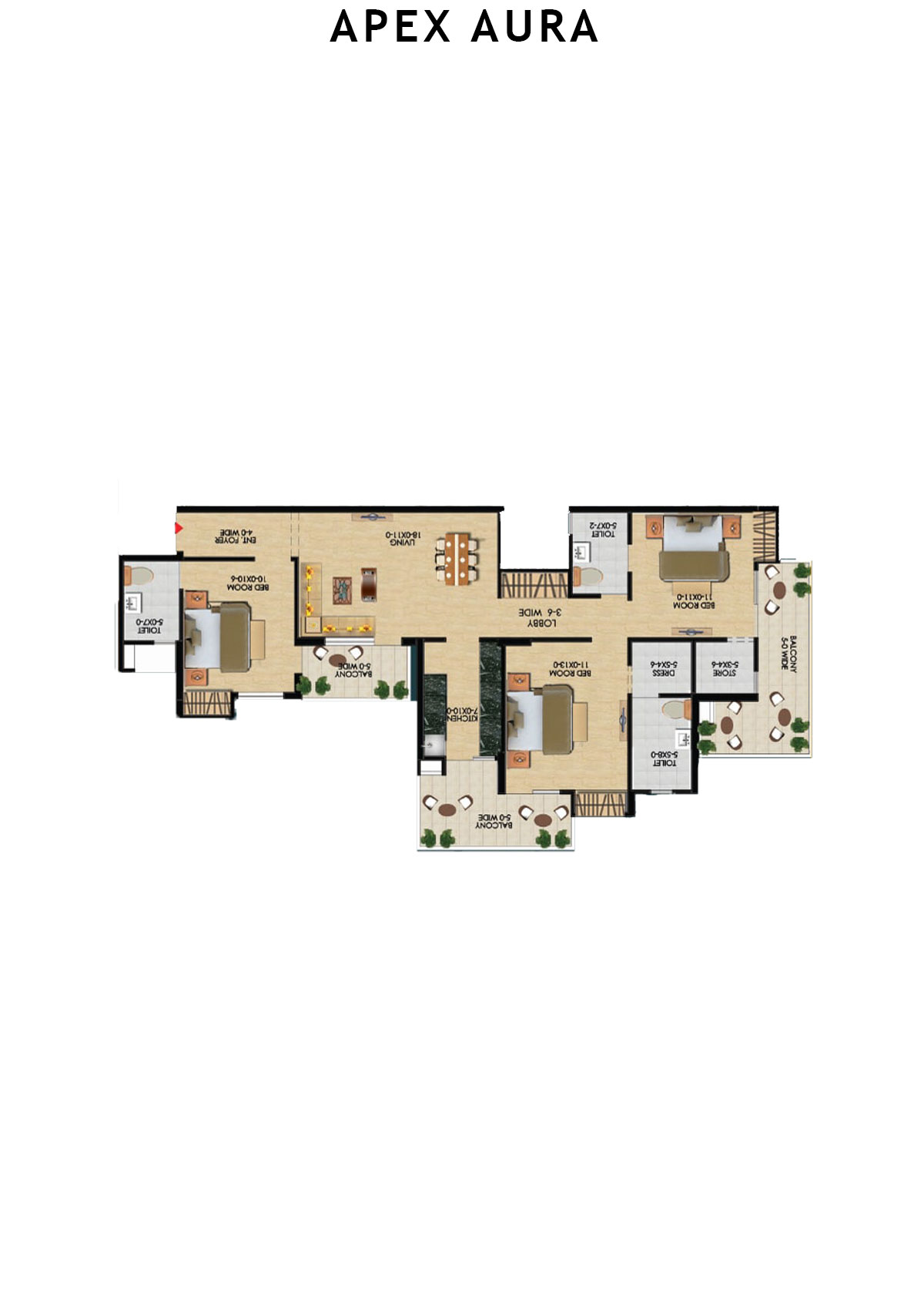 Apex Aura Tower J Unit 6 Floor Plan
