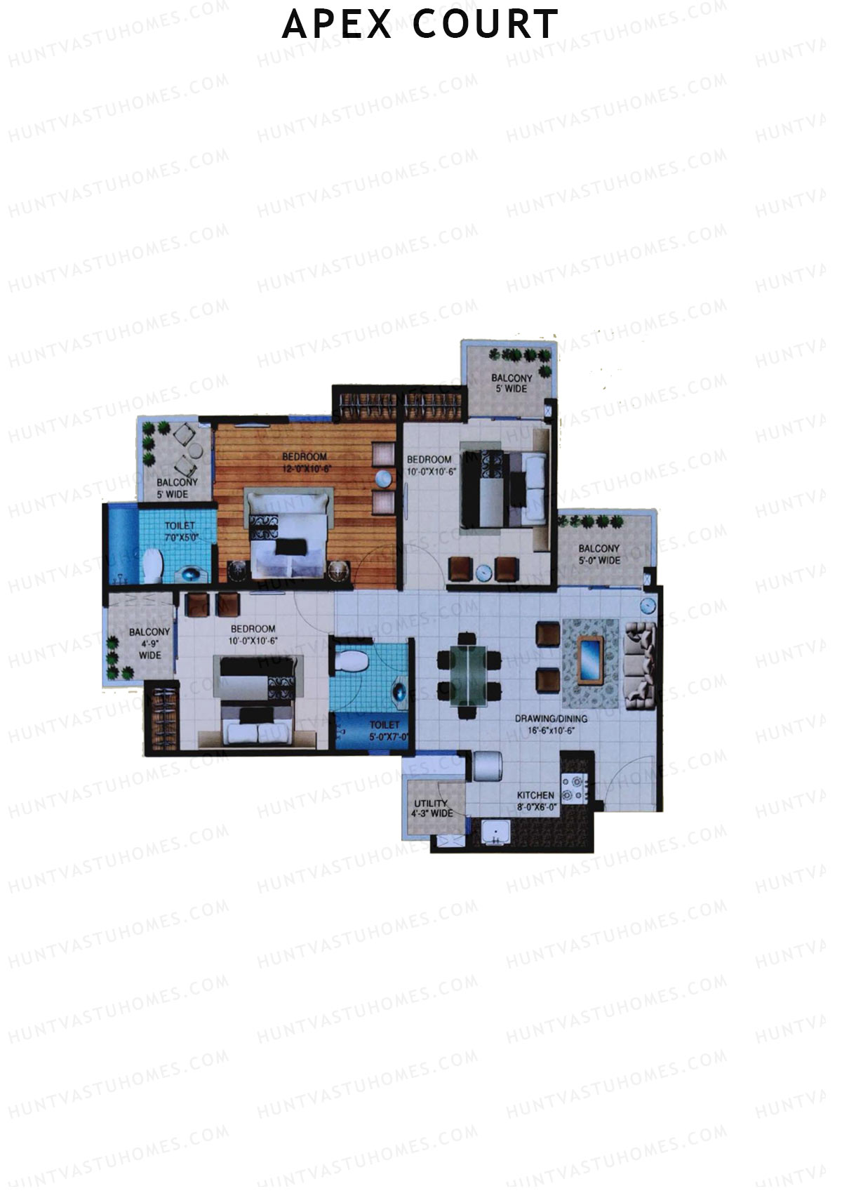Apex Court Tower A Unit 2 Floor Plan