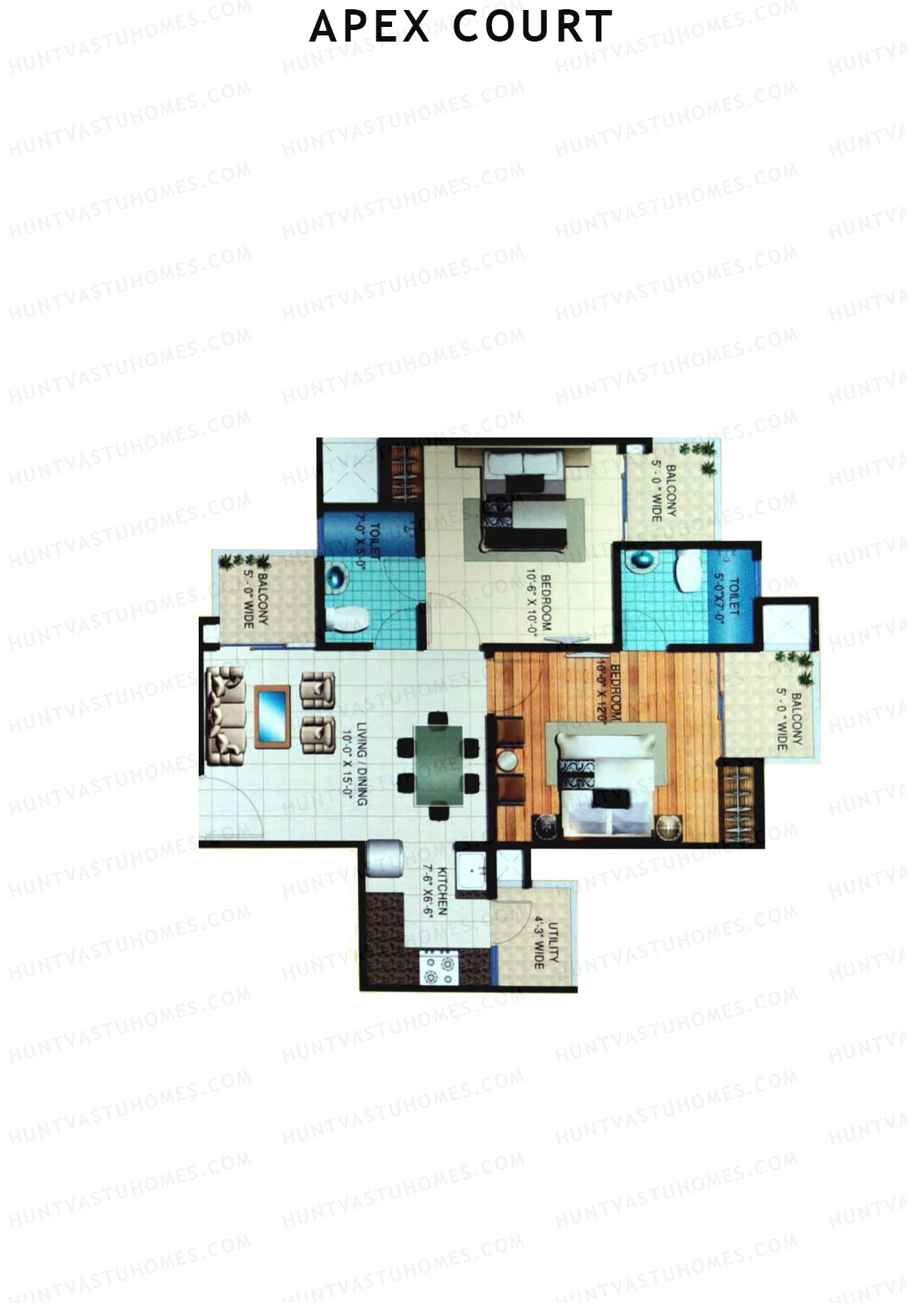Apex Court Tower A Unit 3 Floor Plan