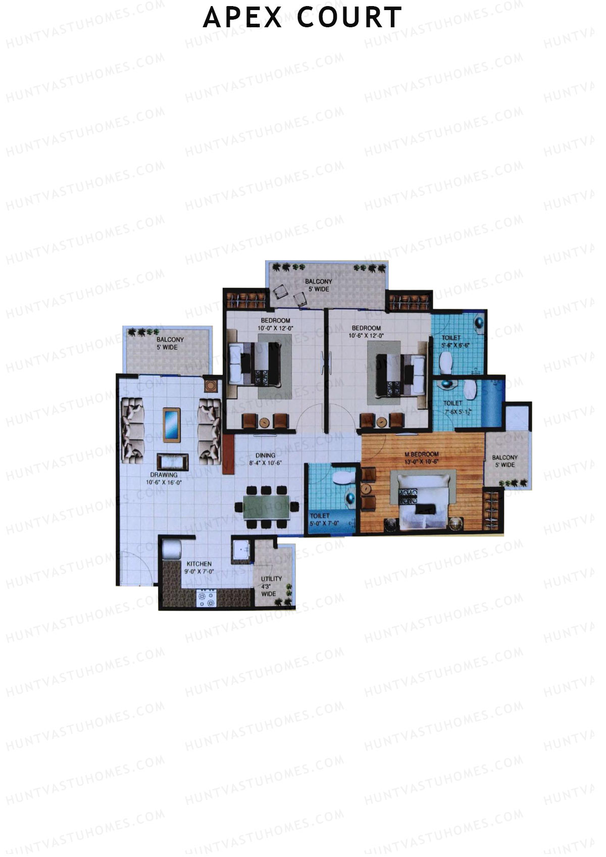 Apex Court Tower A Unit 4 Floor Plan