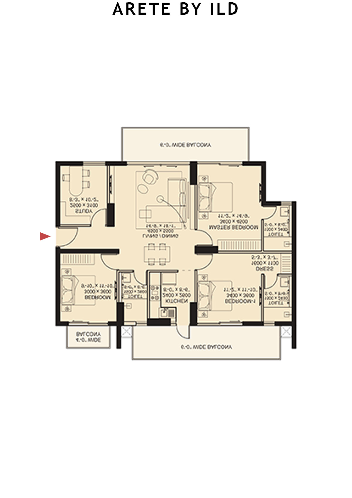 Arete By Ild Tower B Unit 1 Floor Plan