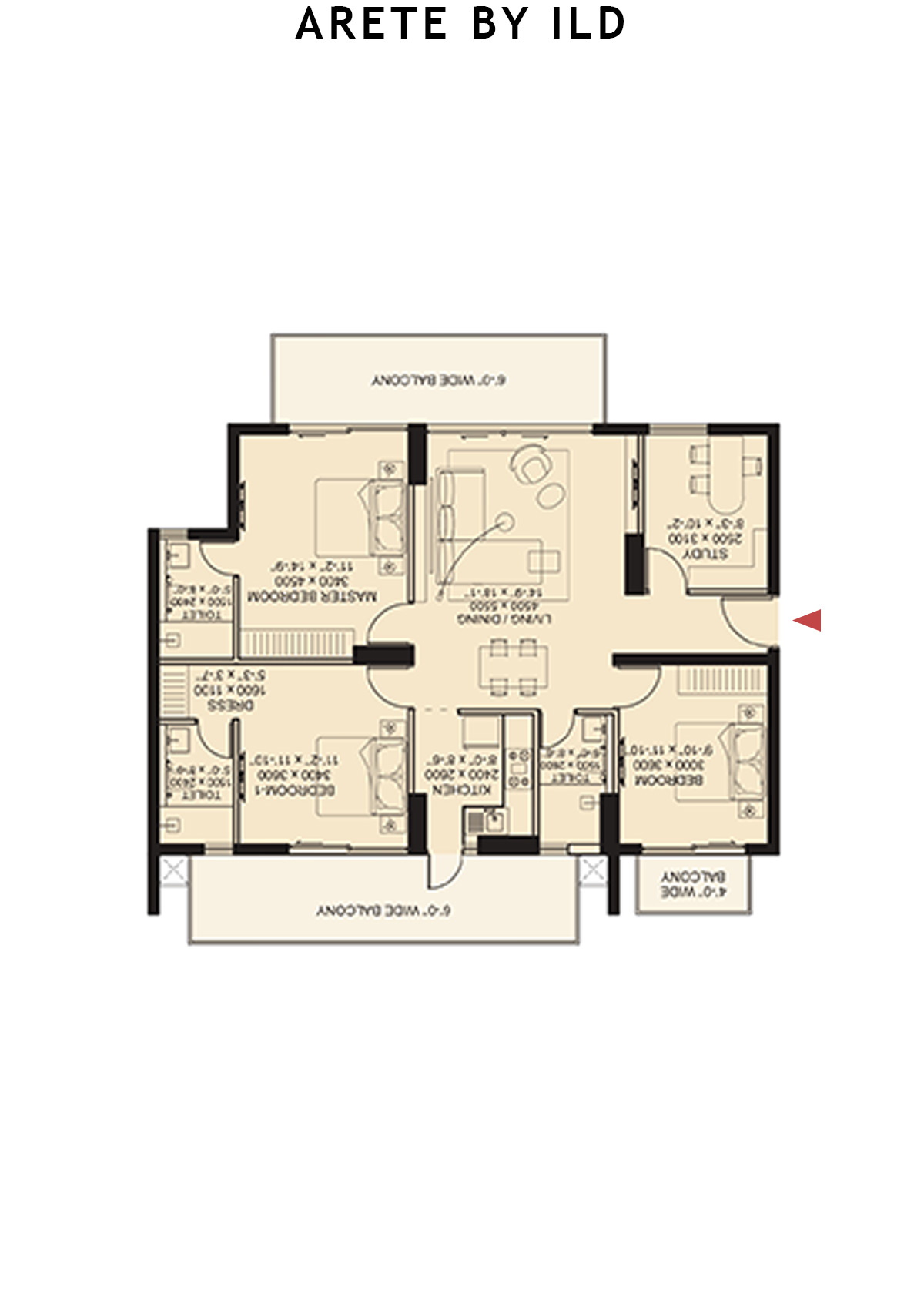 Arete By Ild Tower B Unit 3 Floor Plan