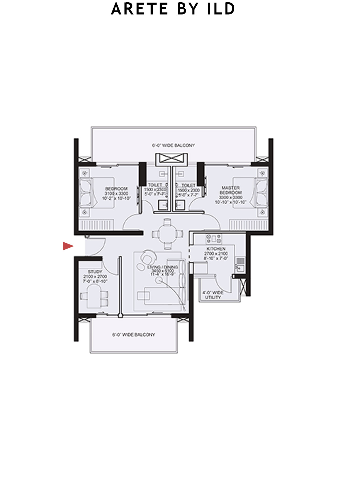 Arete By Ild Tower C Unit 1 Floor Plan