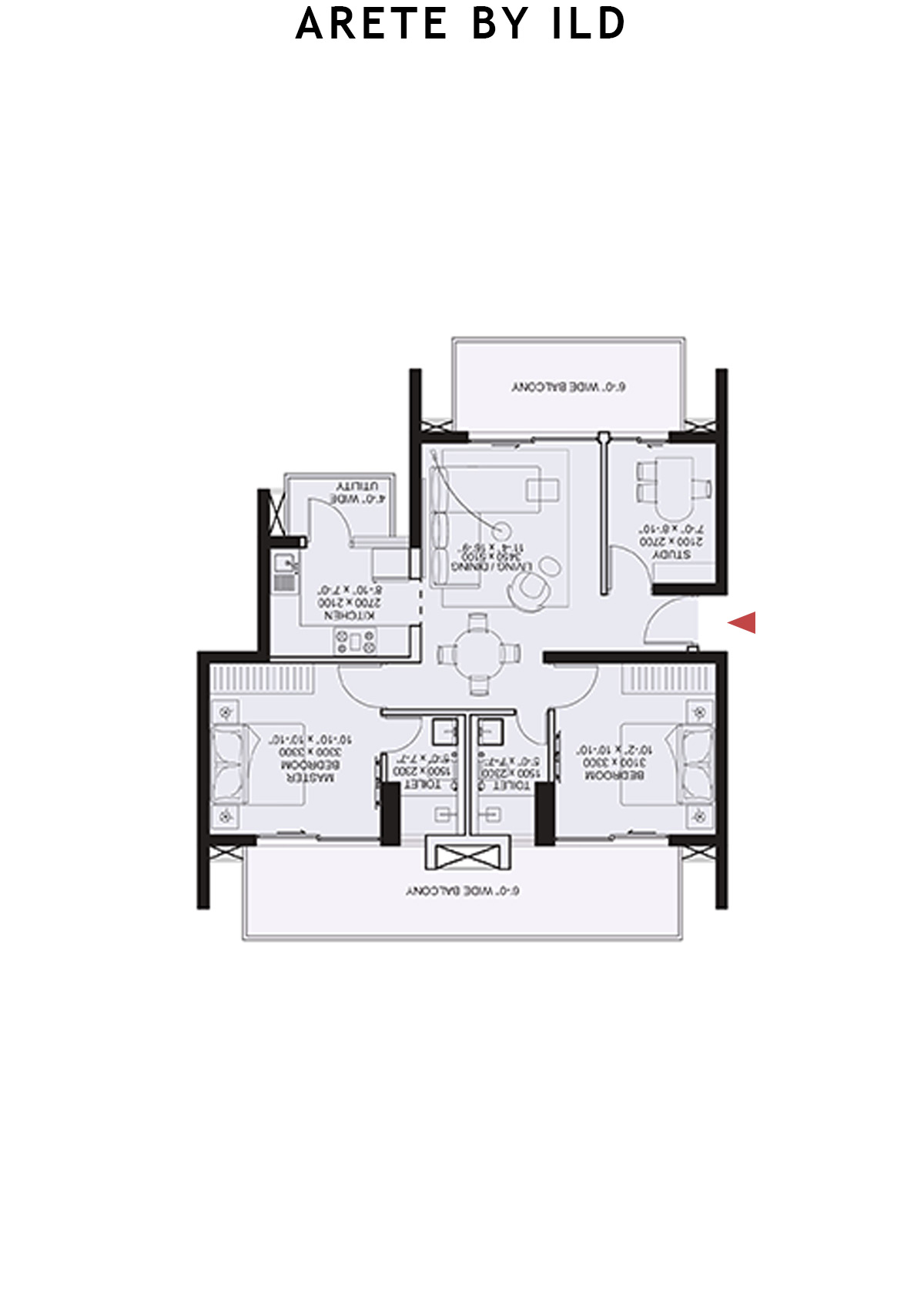 Arete By Ild Tower H Unit 1 Floor Plan