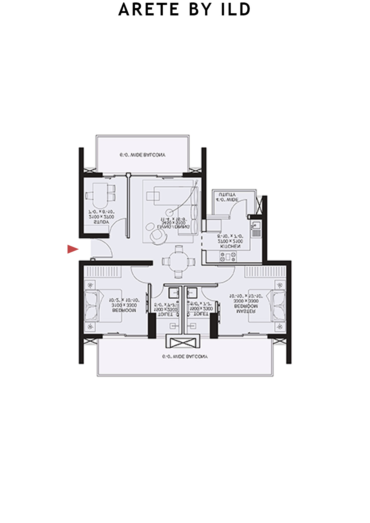 Arete By Ild Tower H Unit 3 Floor Plan
