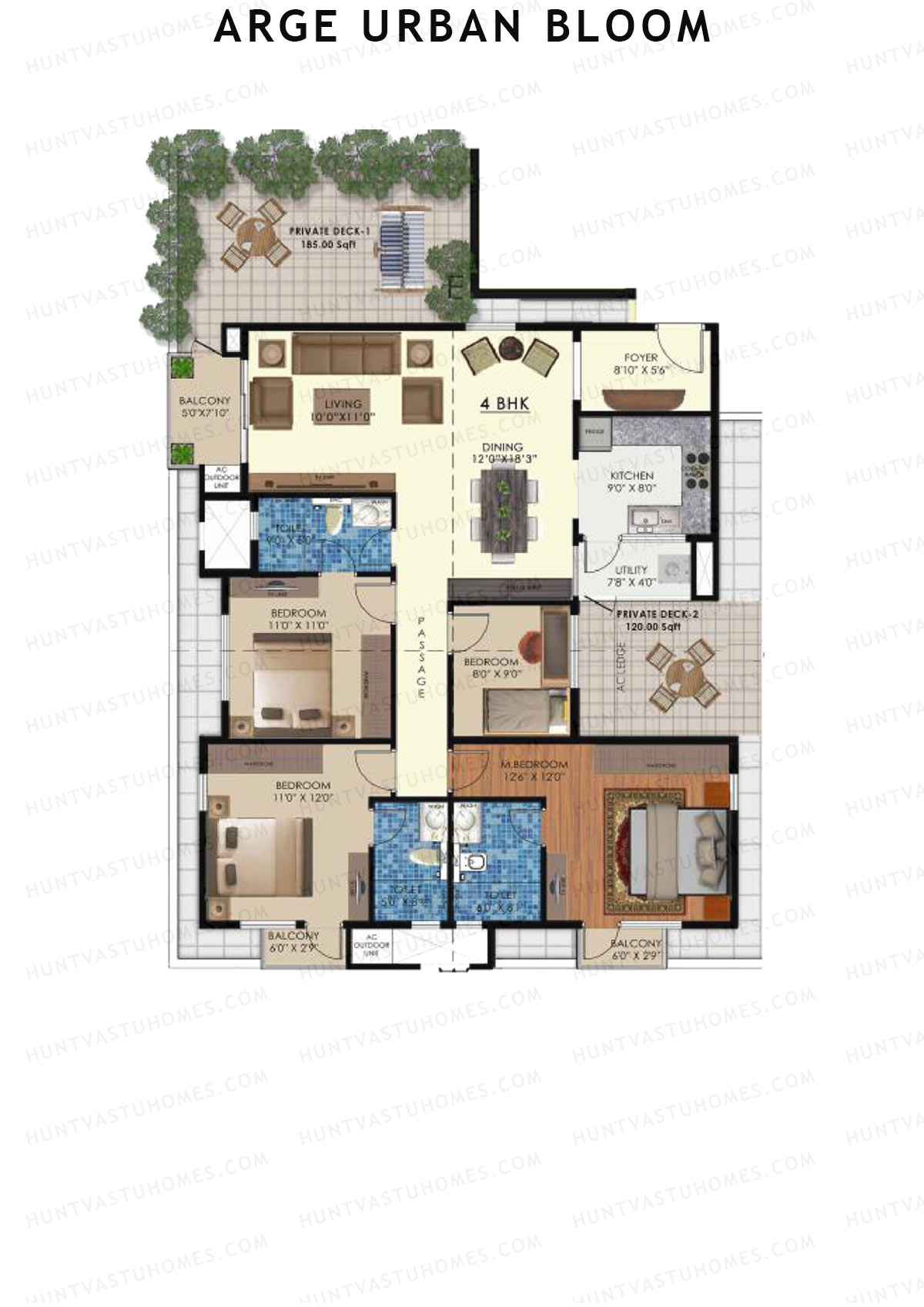 Arge Urban Bloom Wing A Unit 4 (Type C) Floor Plan