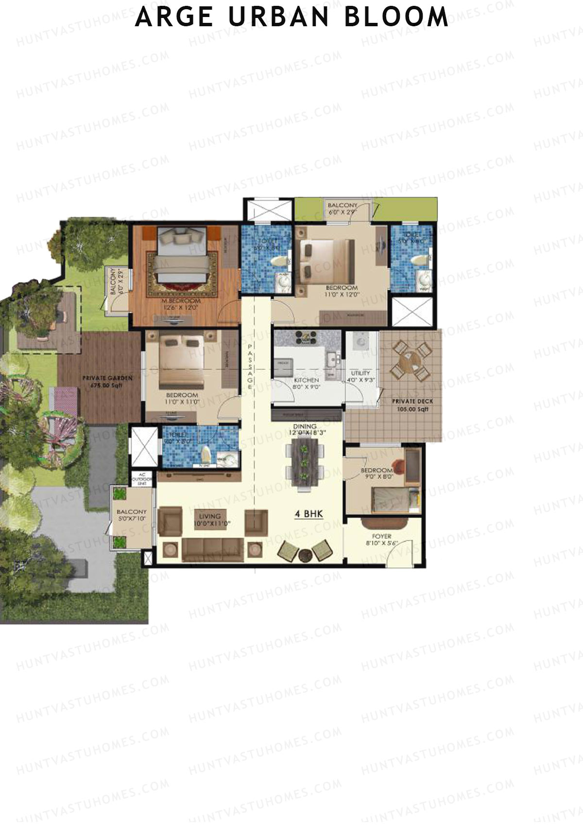 Arge Urban Bloom Wing C Unit 1 (Type A) Floor Plan