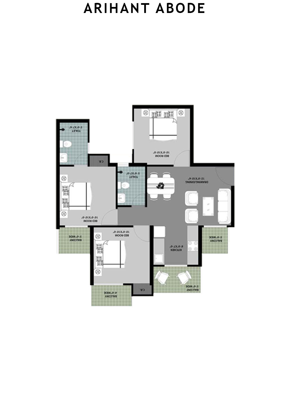 Arihant Abode Tower C Unit 3 (Type A) Floor Plan