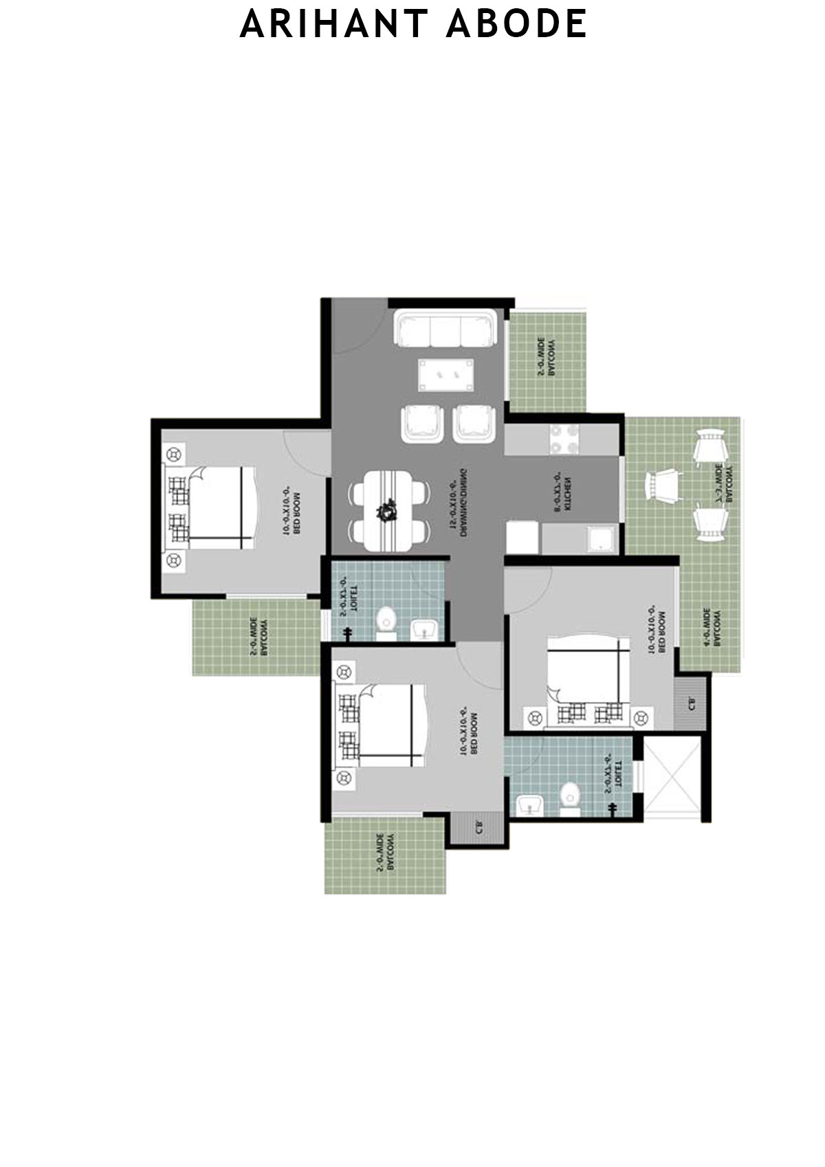 Arihant Abode Tower D Unit 1 (Type B) Floor Plan