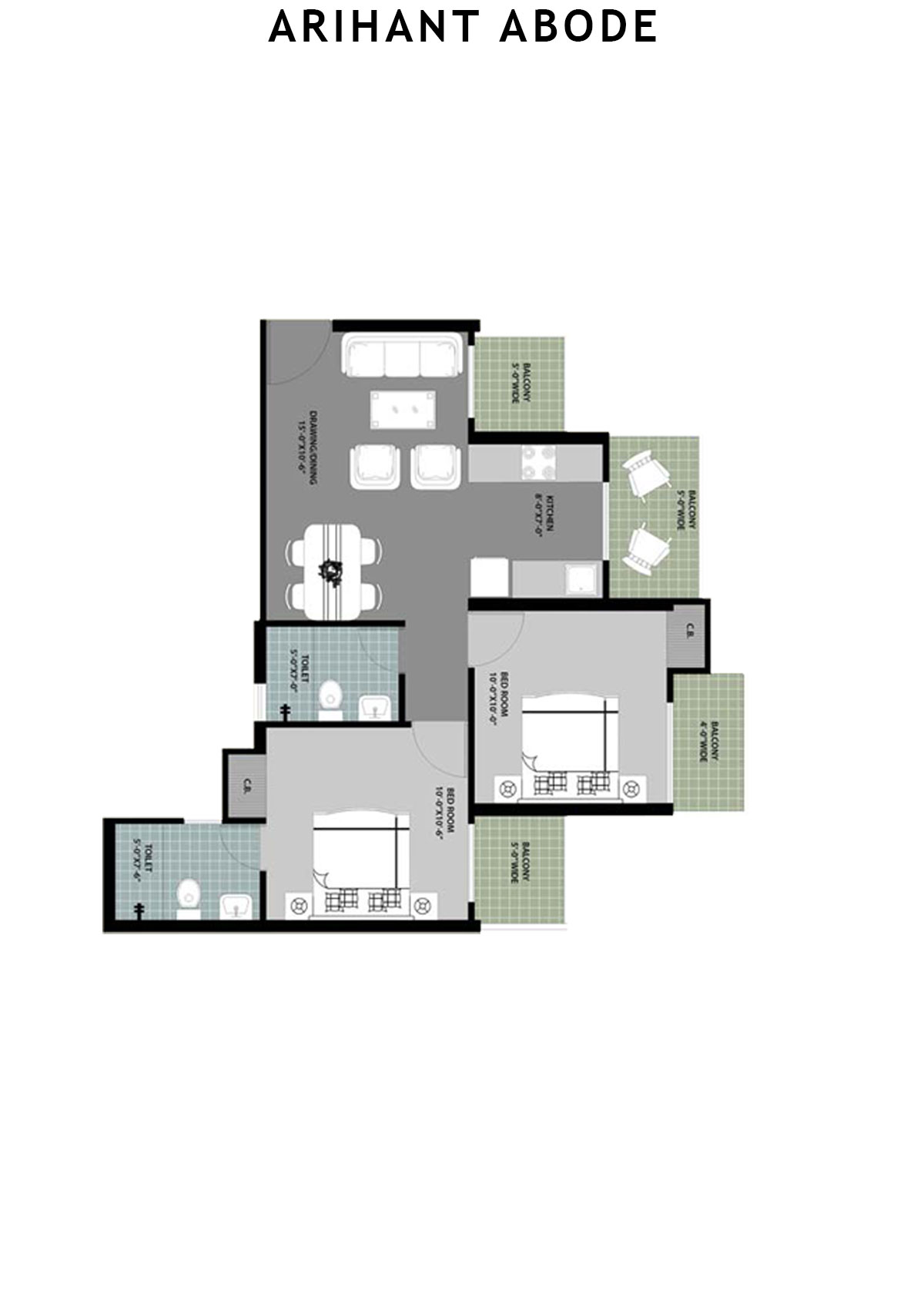 Arihant Abode Tower F Unit 1 Floor Plan