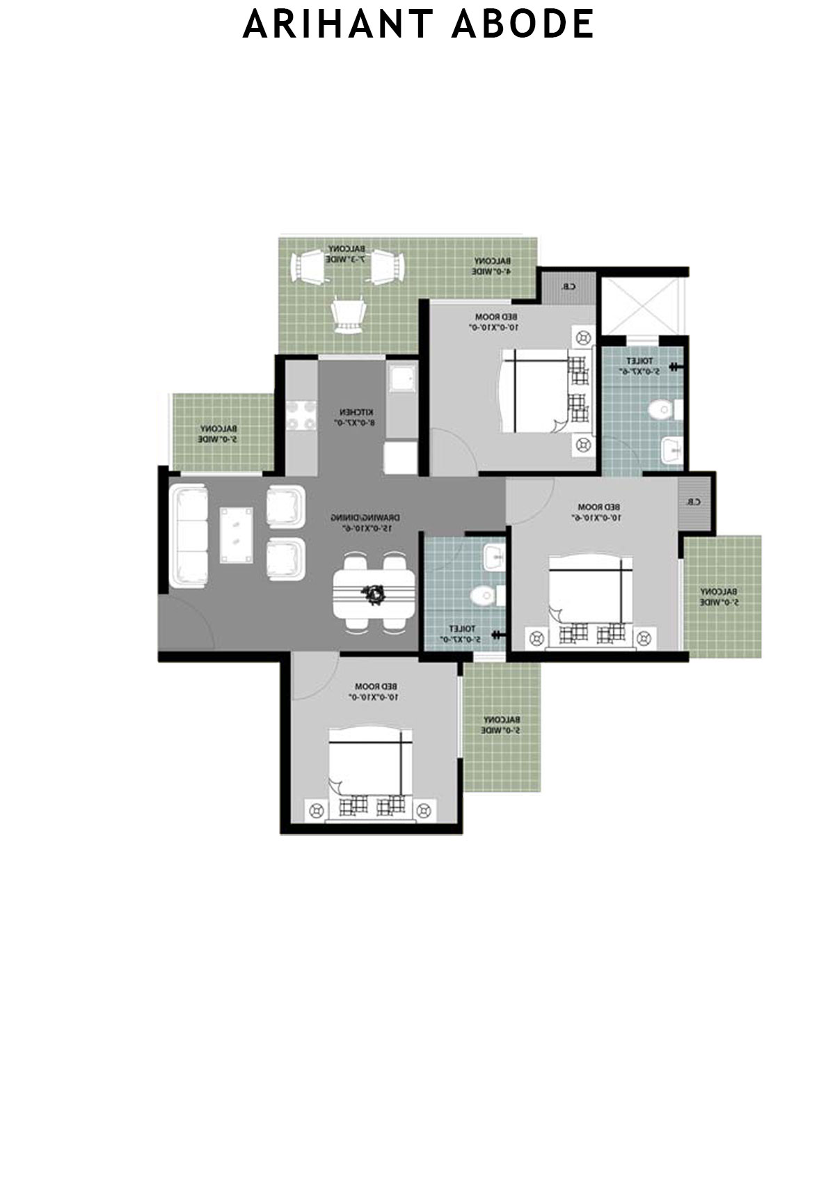 Arihant Abode Tower G Unit 1 (Type B) Floor Plan