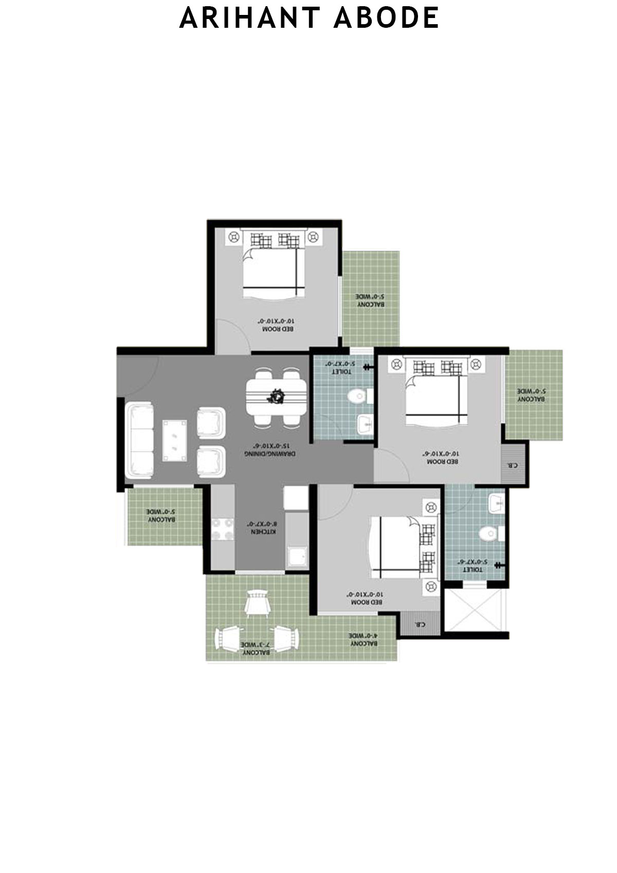 Arihant Abode Tower G Unit 2 (Type B) Floor Plan