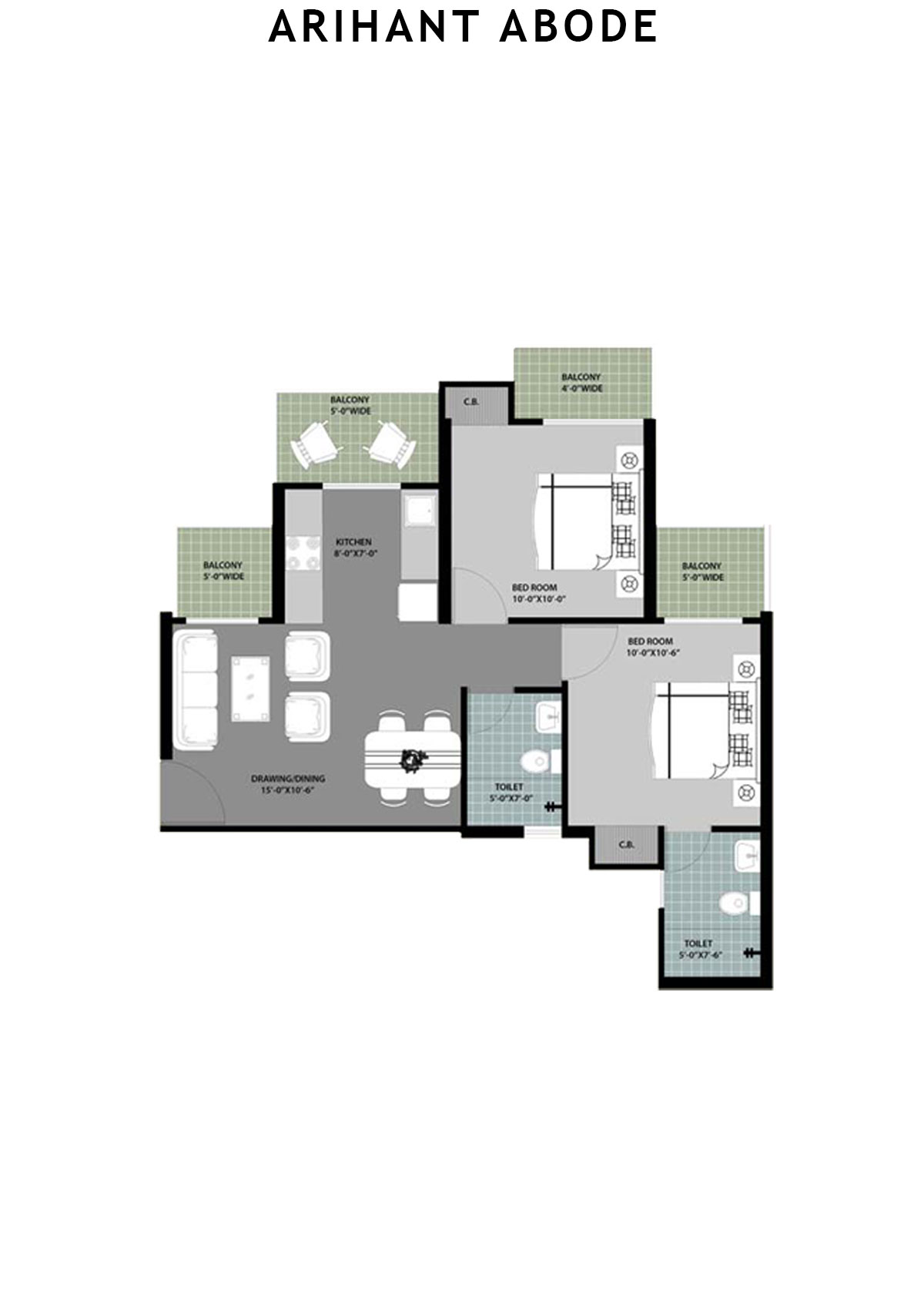 Arihant Abode Tower H Unit 1 Floor Plan