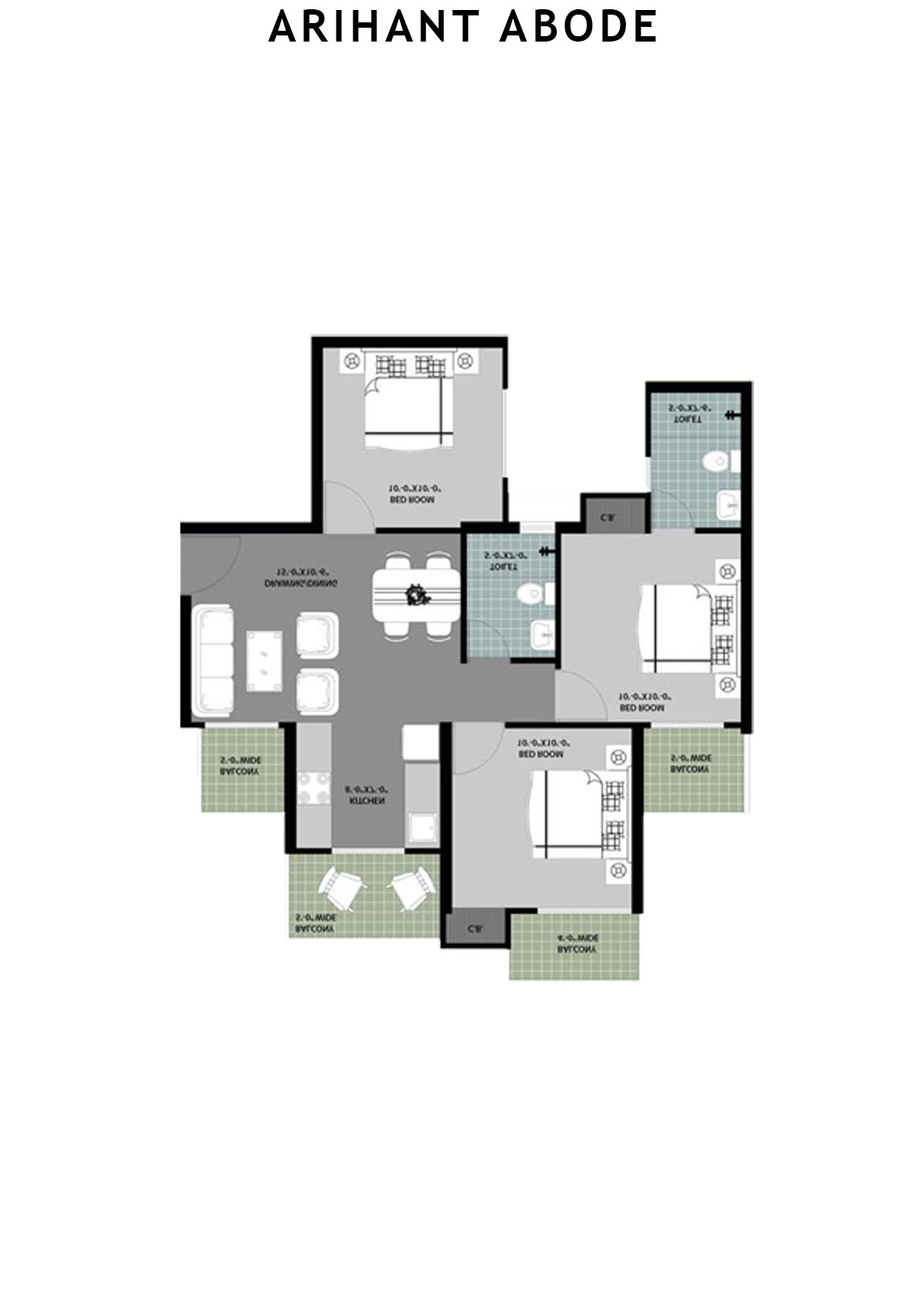 Arihant Abode Tower H Unit 2 (Type A) Floor Plan