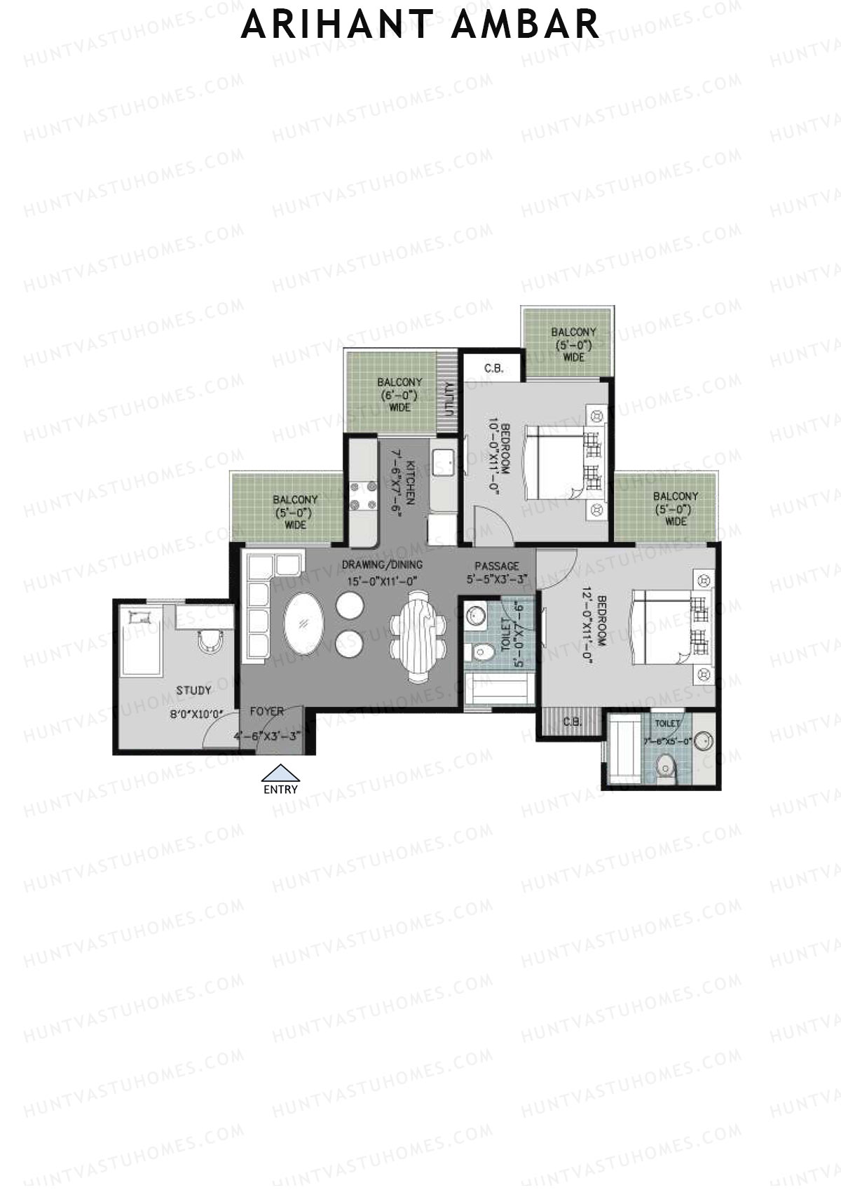 Arihant Ambar Tower B Unit 4 Floor Plan