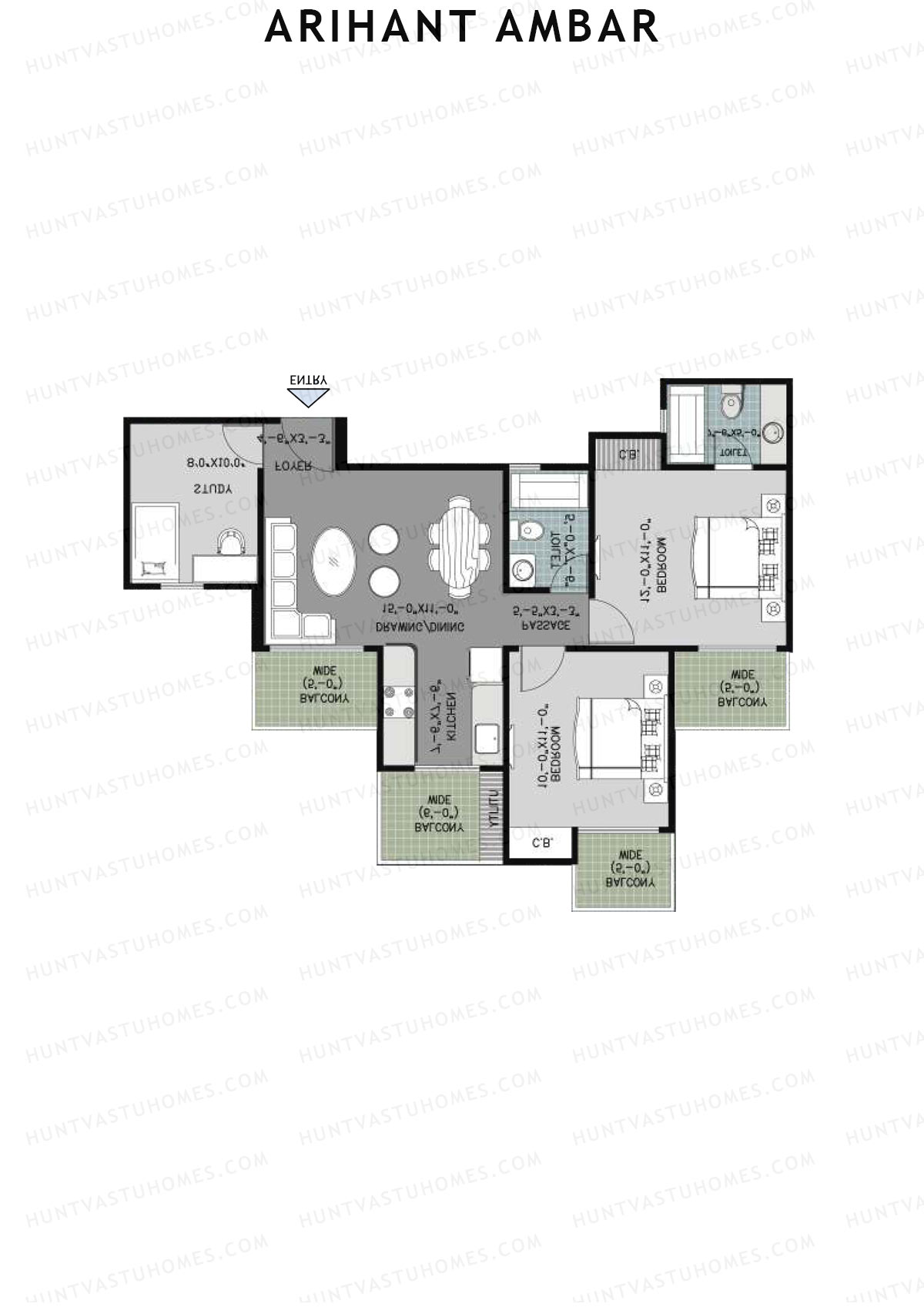 Arihant Ambar Tower B Unit 5 Floor Plan