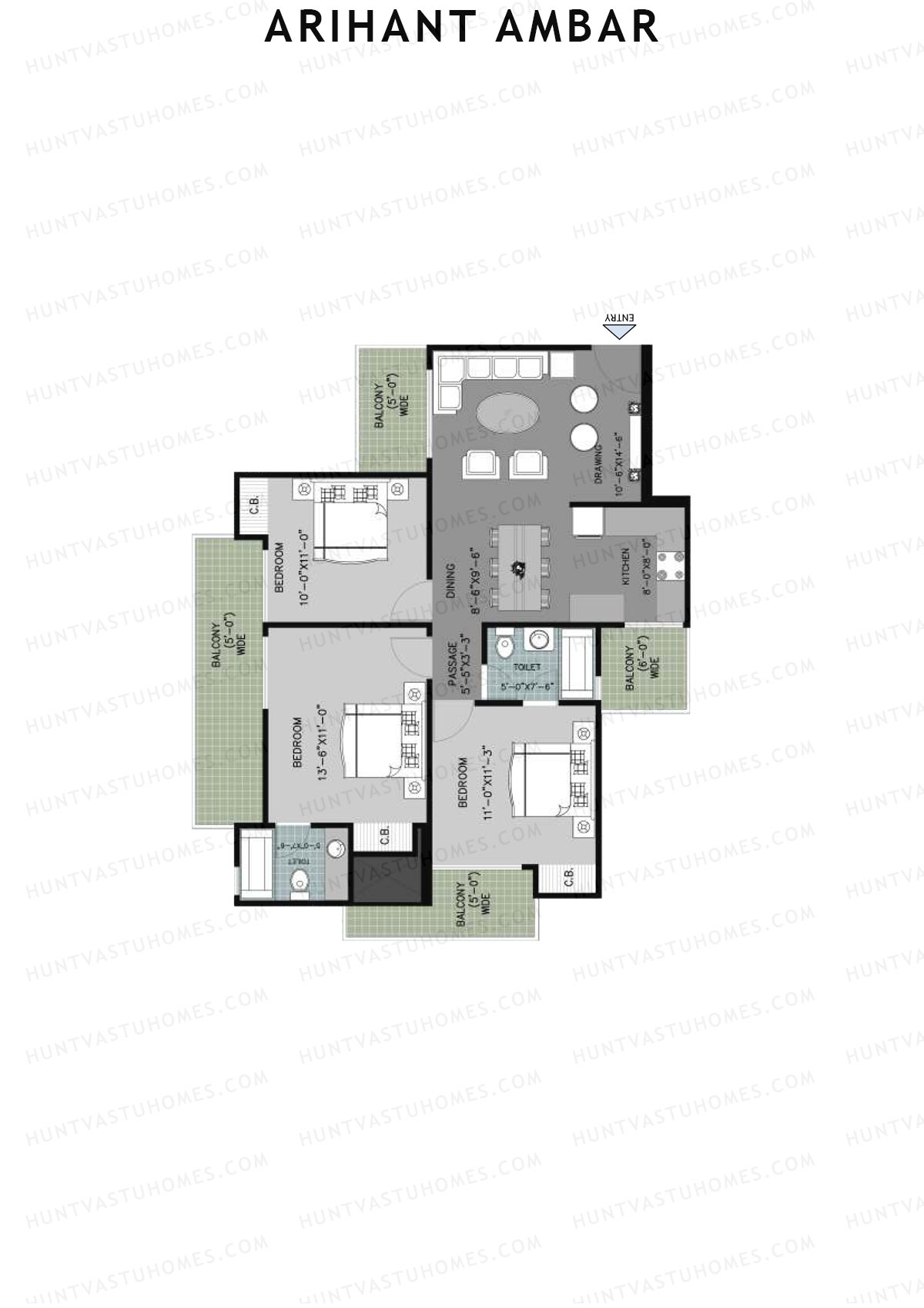 Arihant Ambar Tower B Unit 7 Floor Plan