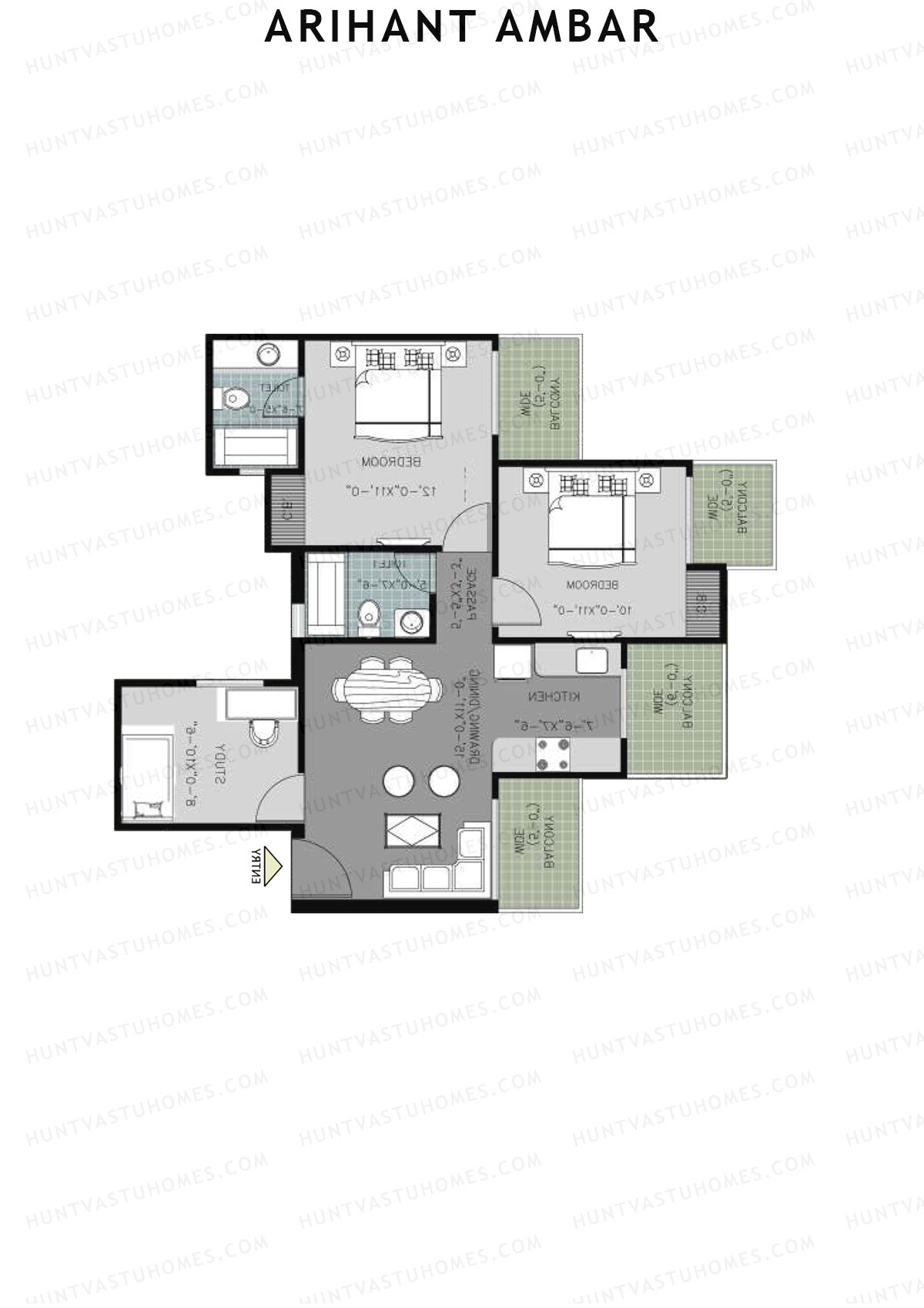 Arihant Ambar Tower C Unit 3 Floor Plan