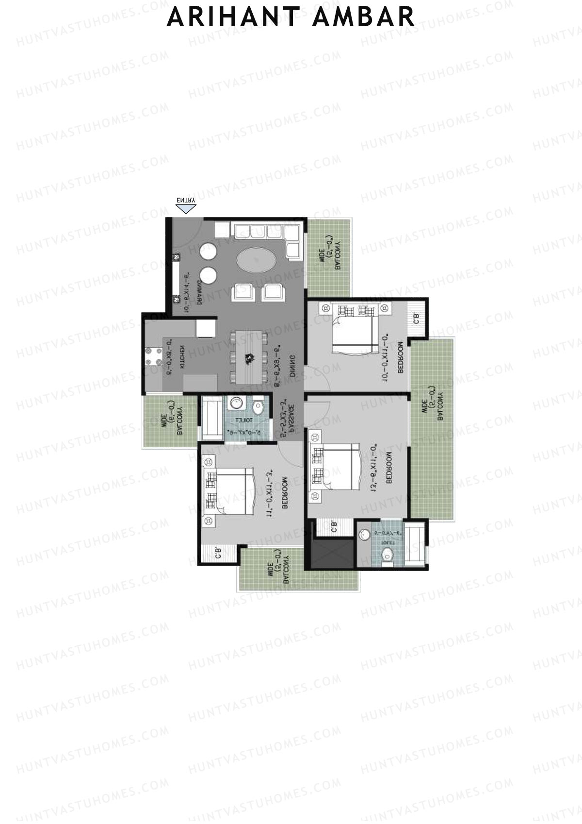 Arihant Ambar Tower D Unit 2 Floor Plan