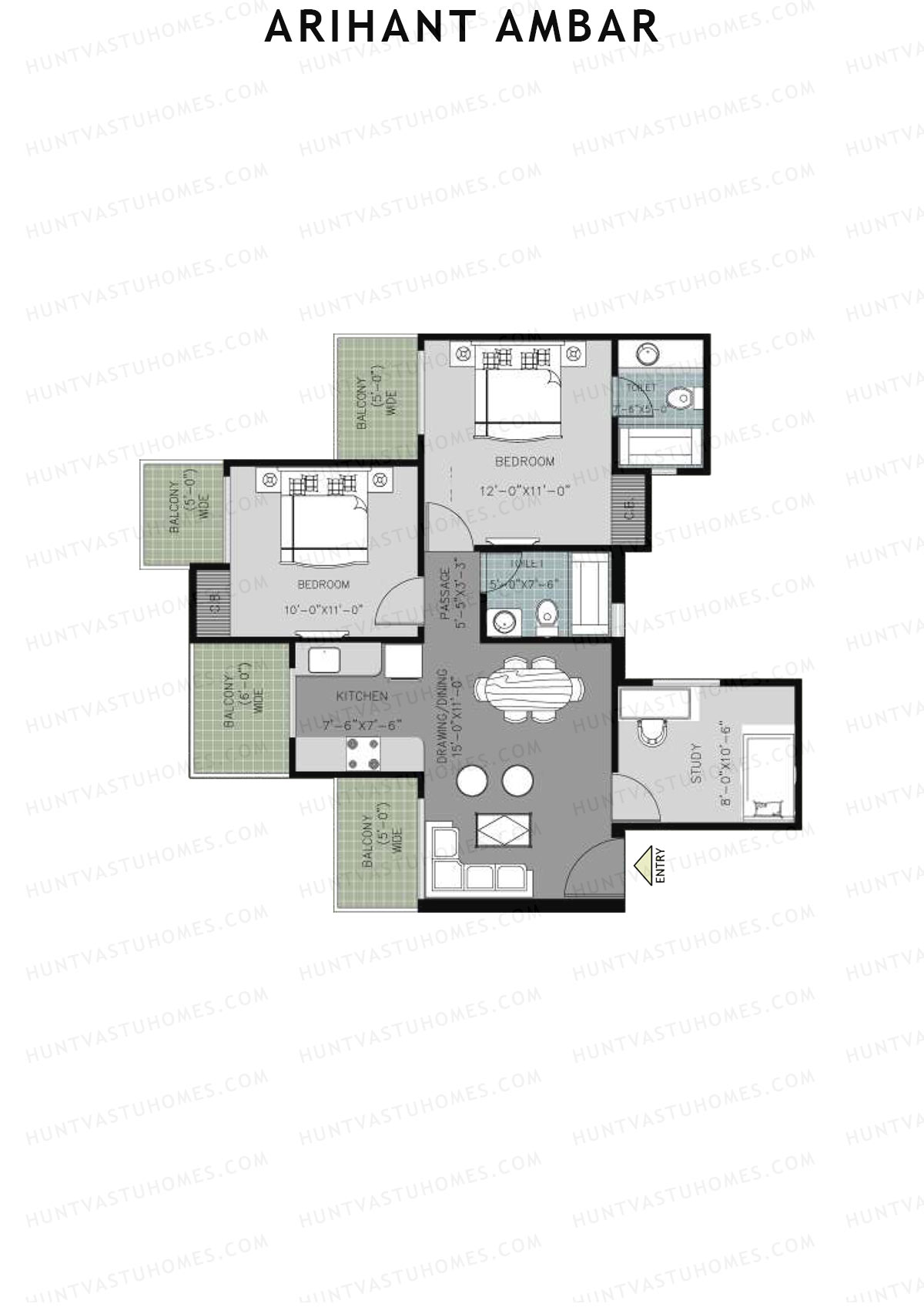 Arihant Ambar Tower D Unit 6 Floor Plan
