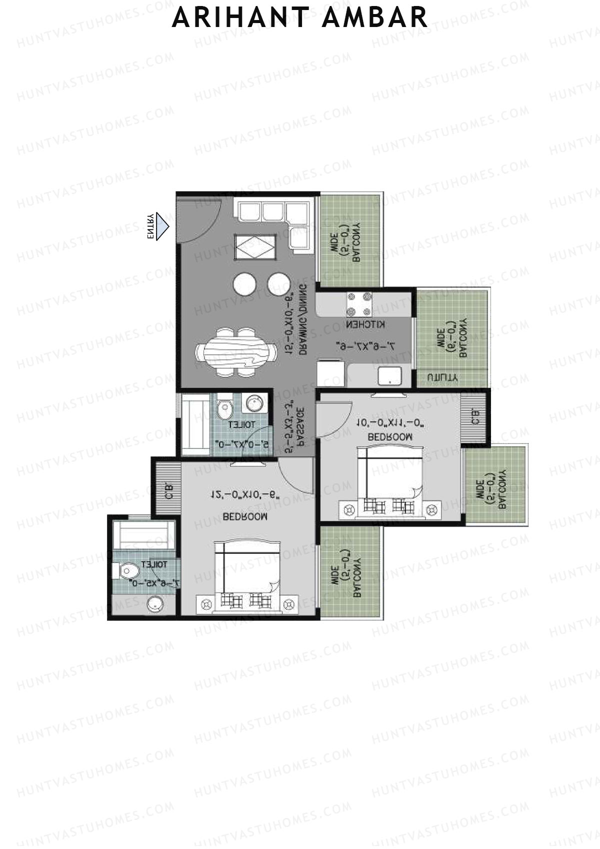 Arihant Ambar Tower D Unit 8 Floor Plan