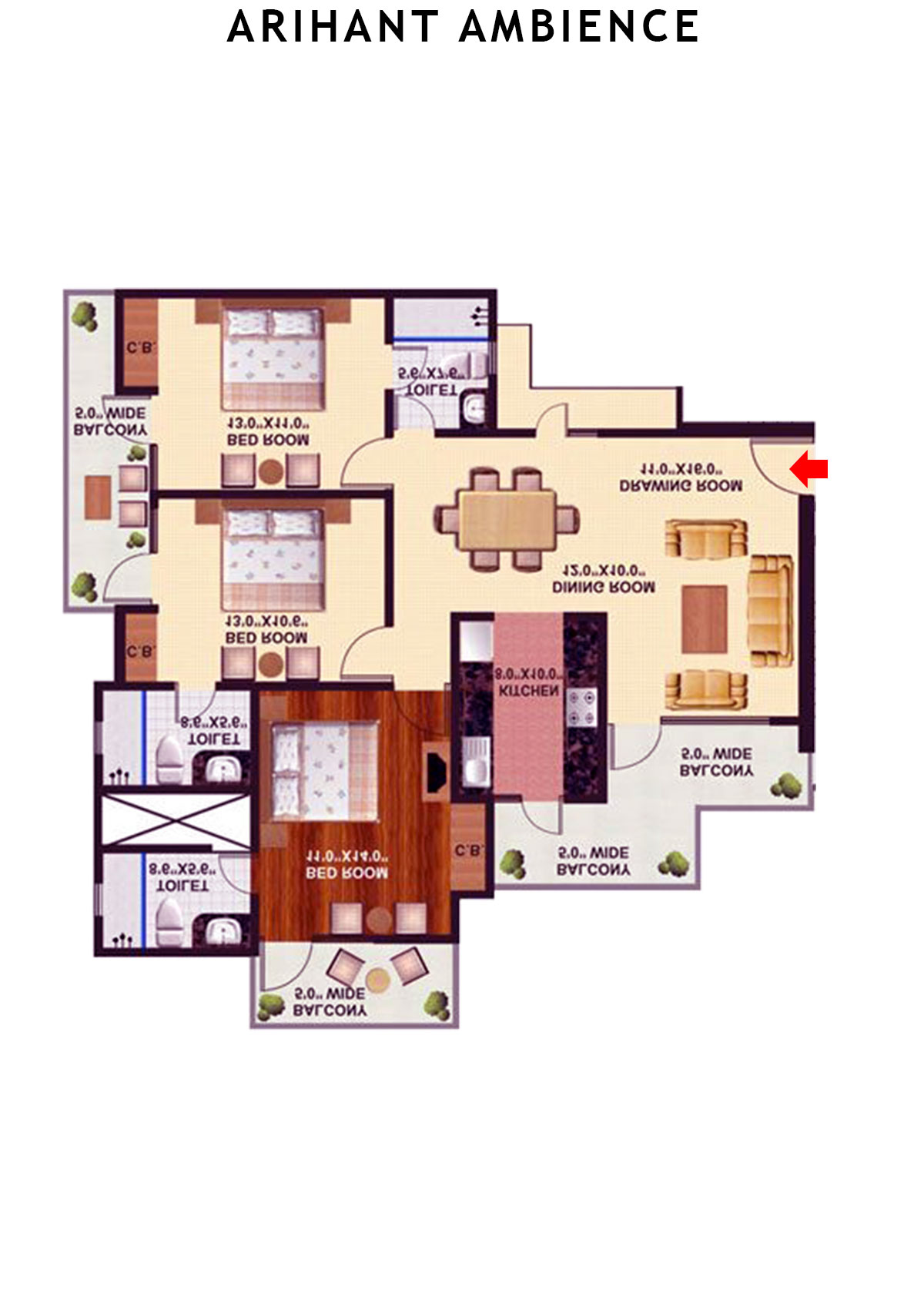 Arihant Ambience City Emerald Unit 1 Floor Plan