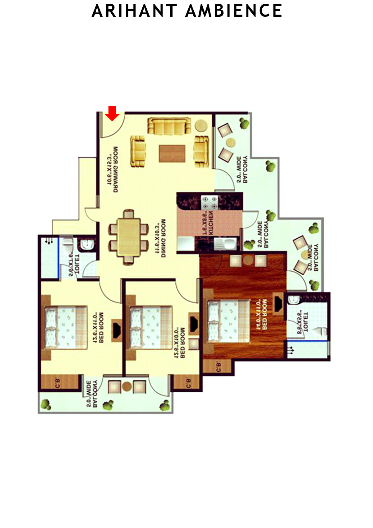 Arihant Ambience City Pearl Unit 1 Floor Plan