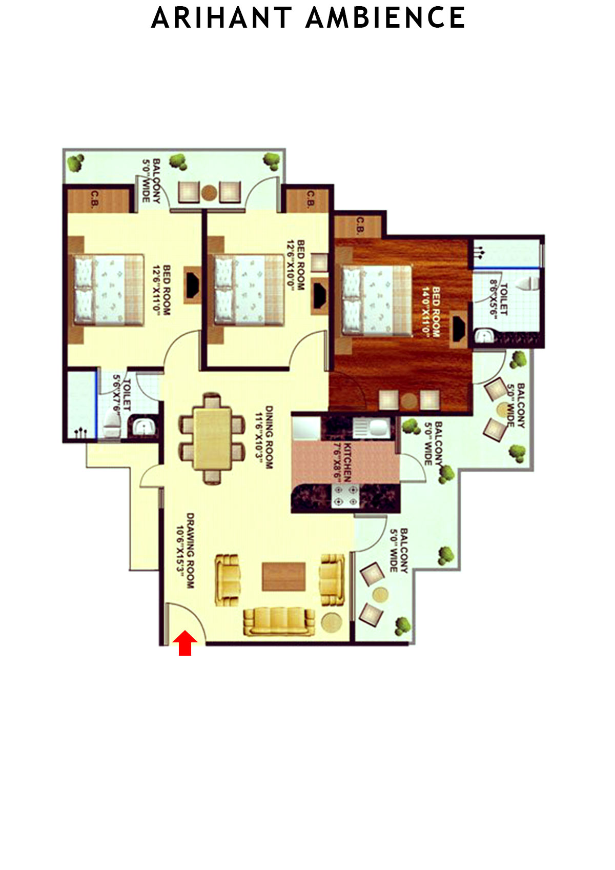 Arihant Ambience City Pearl Unit 4 Floor Plan