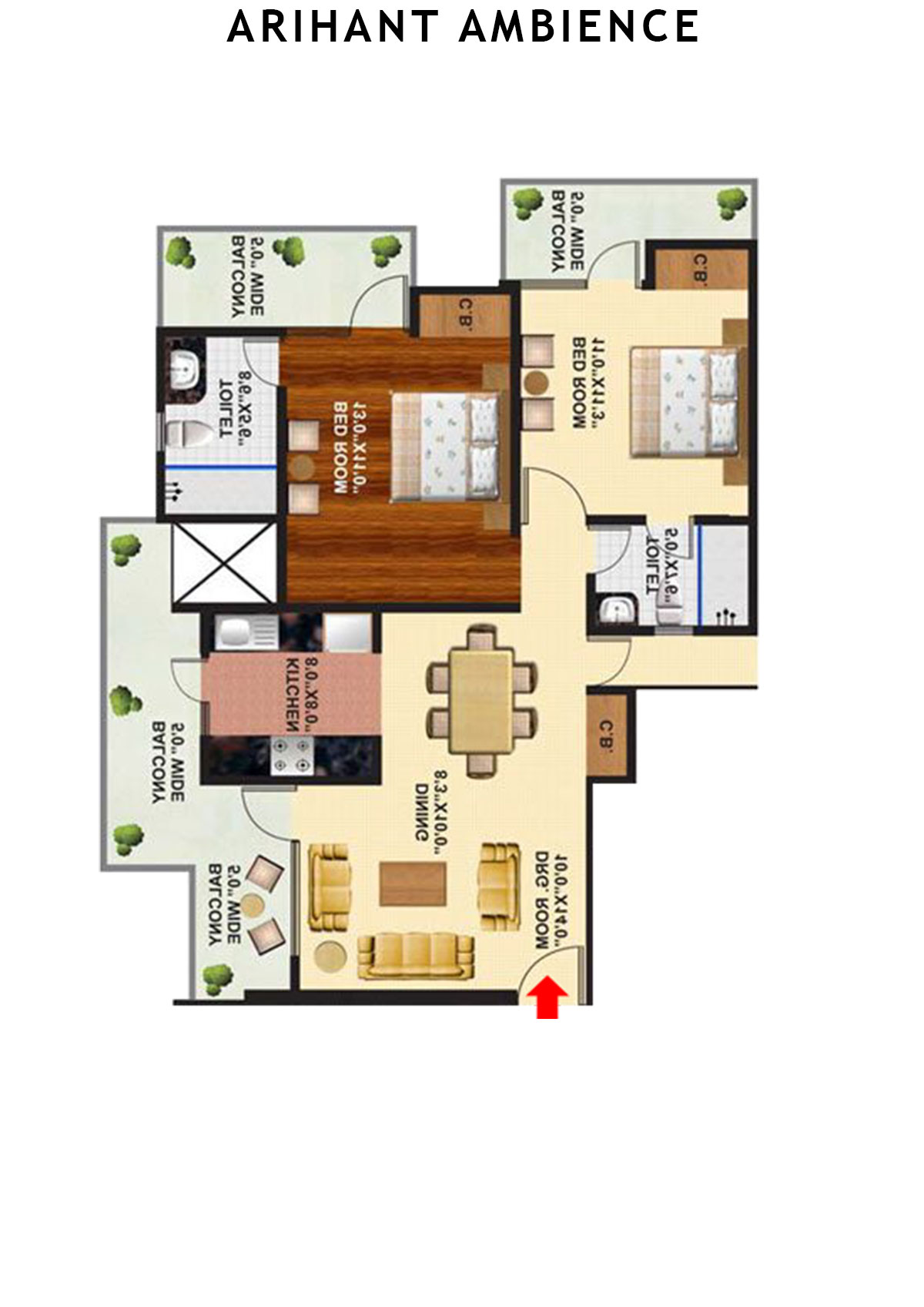 Arihant Ambience City Sapphire Unit 1 Floor Plan