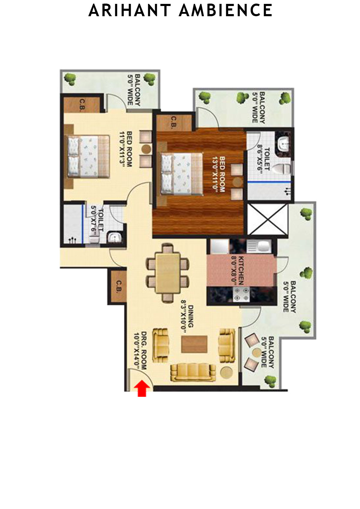 Arihant Ambience City Sapphire Unit 2 Floor Plan