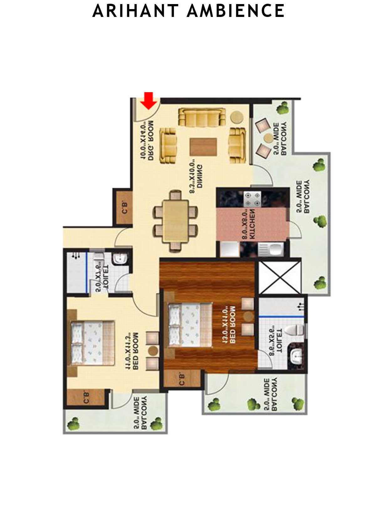 Arihant Ambience City Sapphire Unit 3 Floor Plan