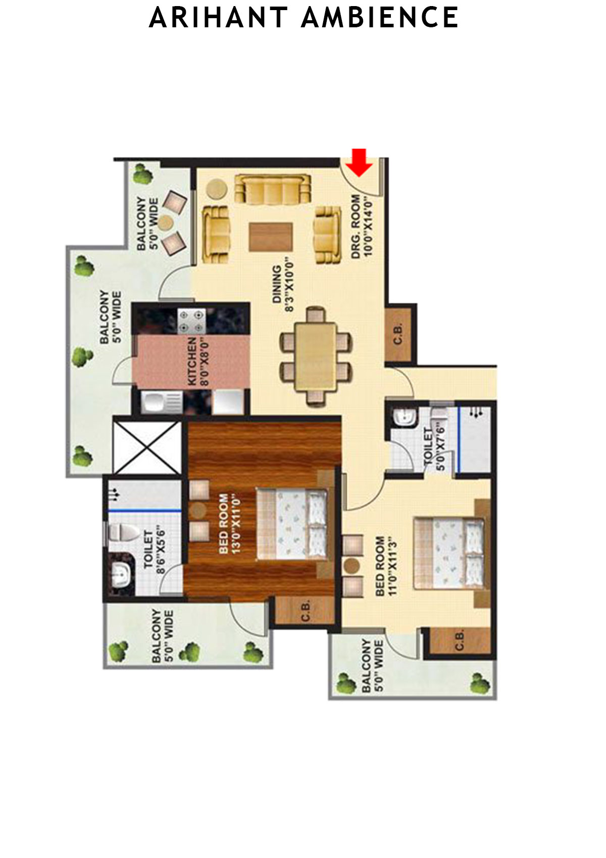 Arihant Ambience City Sapphire Unit 4 Floor Plan