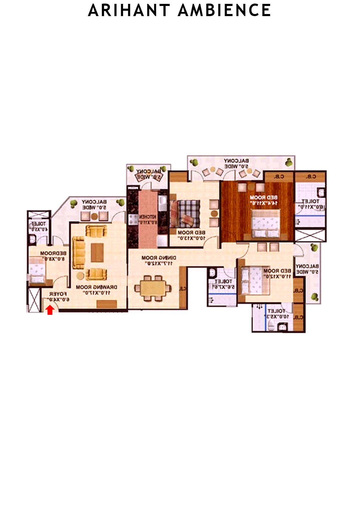 Arihant Ambience City Topaz Unit 1 Floor Plan