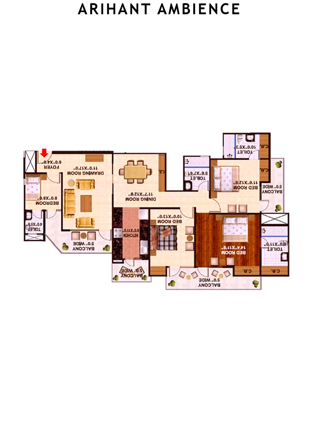 Arihant Ambience City Topaz Unit 2 Floor Plan
