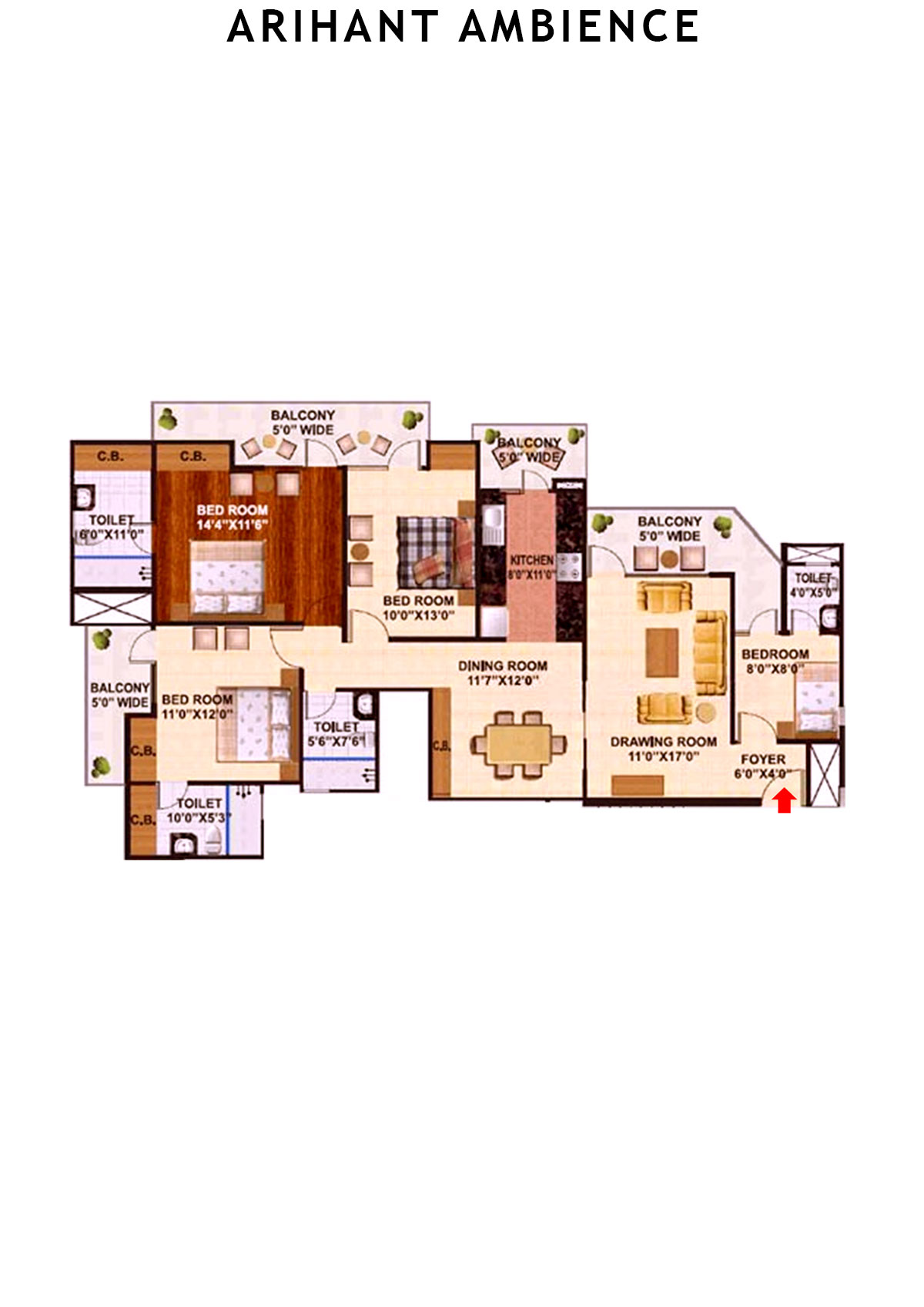 Arihant Ambience City Topaz Unit 4 Floor Plan