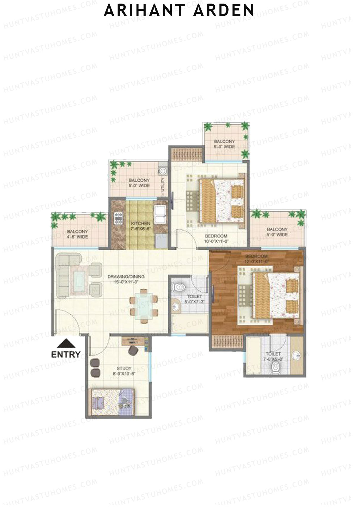 Arihant Arden Tower D Unit 3 Floor Plan