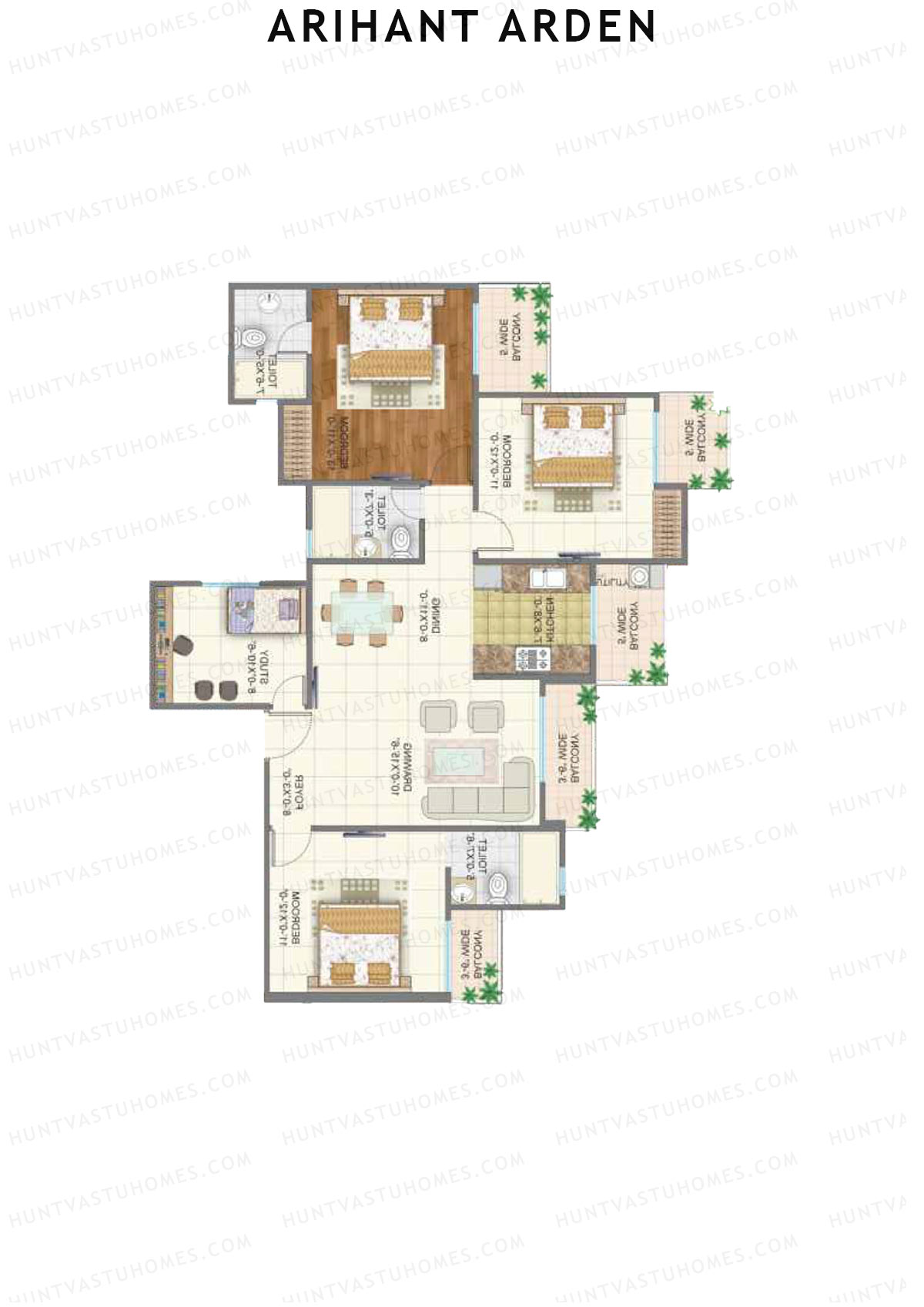 Arihant Arden Tower F Unit 3 Floor Plan